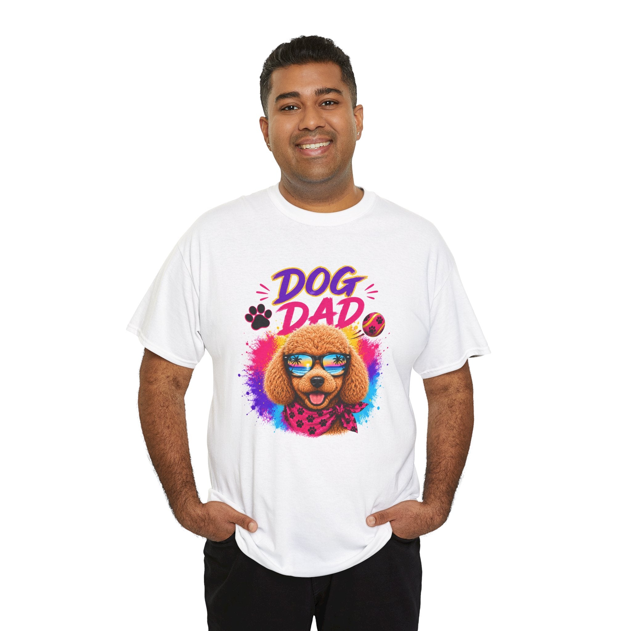Dog Dad Poodle T-Shirt | Funny Dog Dad Gift | Colorful Retro Poodle Shirt | Dog Lover Gift | Unisex Graphic Tee
