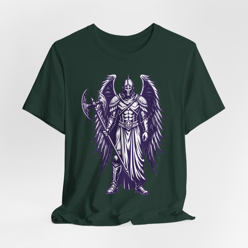 Fallen Angel Warrior T-Shirt | Gothic Fantasy Winged Knight Tee