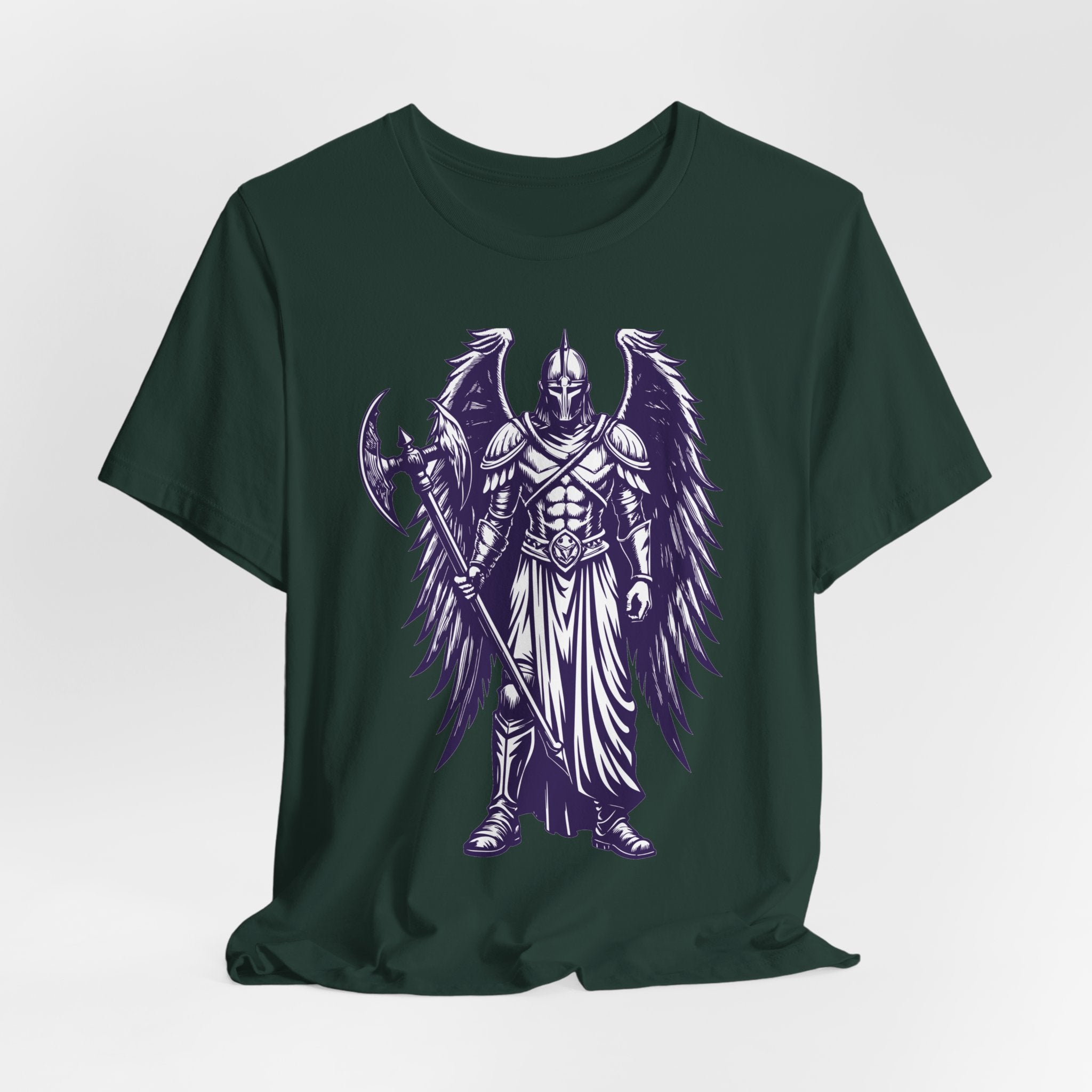 Fallen Angel Warrior T-Shirt | Gothic Fantasy Winged Knight Tee