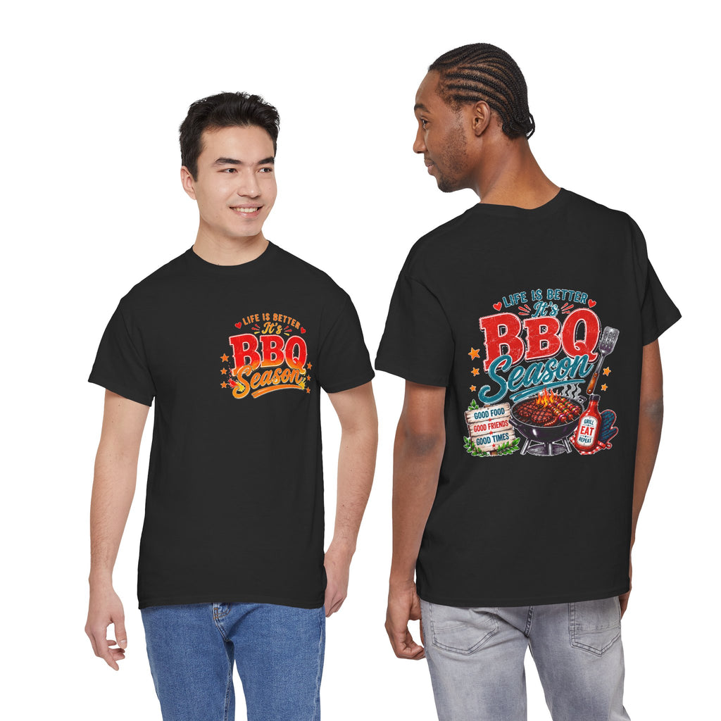 BBQ Season T-Shirt | Life Is Better It's BBQ Season Tee | Funny Grill Shirt | Summer Cookout Tee | Barbecue Lover Gift | Backyard BBQ Shirt