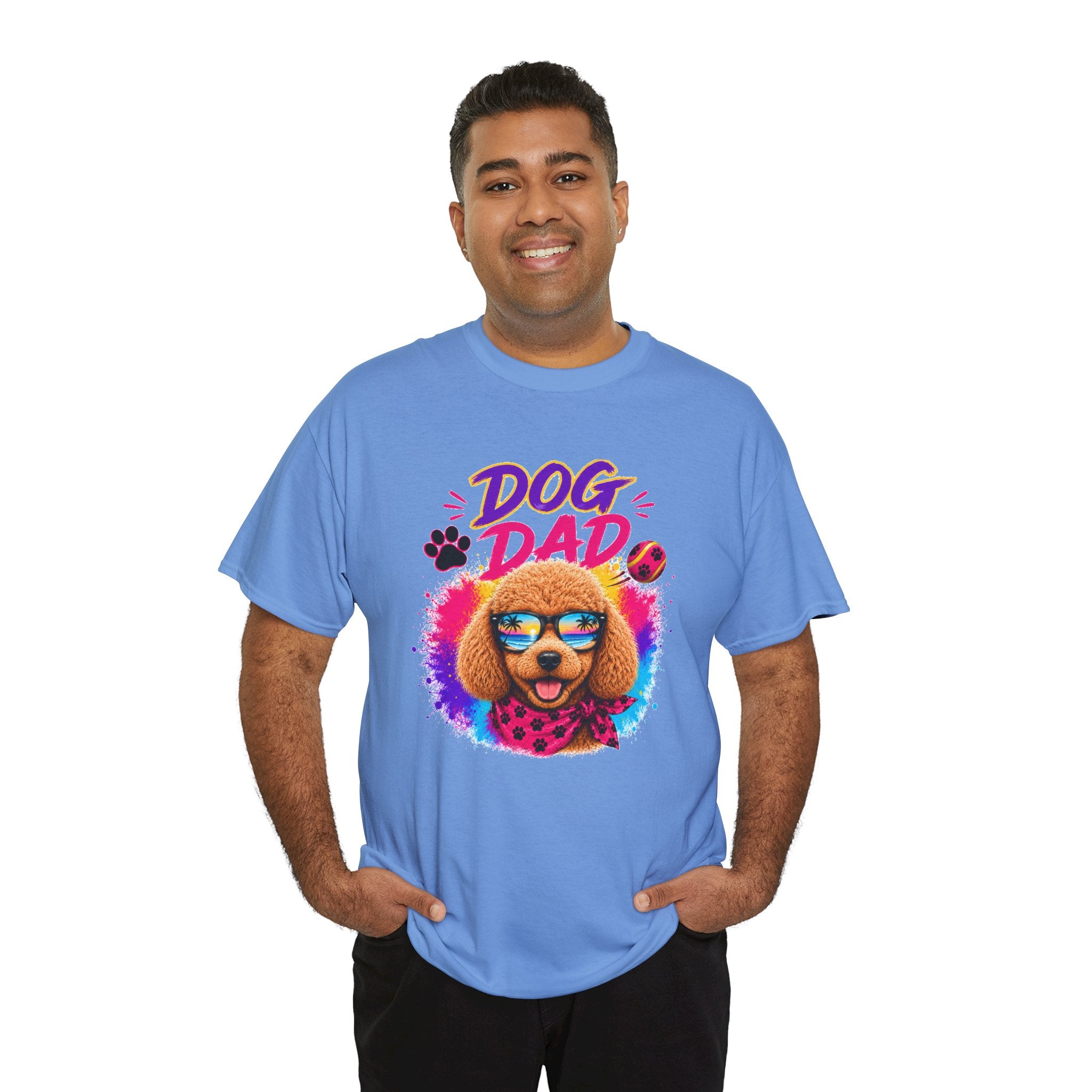 Dog Dad Poodle T-Shirt | Funny Dog Dad Gift | Colorful Retro Poodle Shirt | Dog Lover Gift | Unisex Graphic Tee