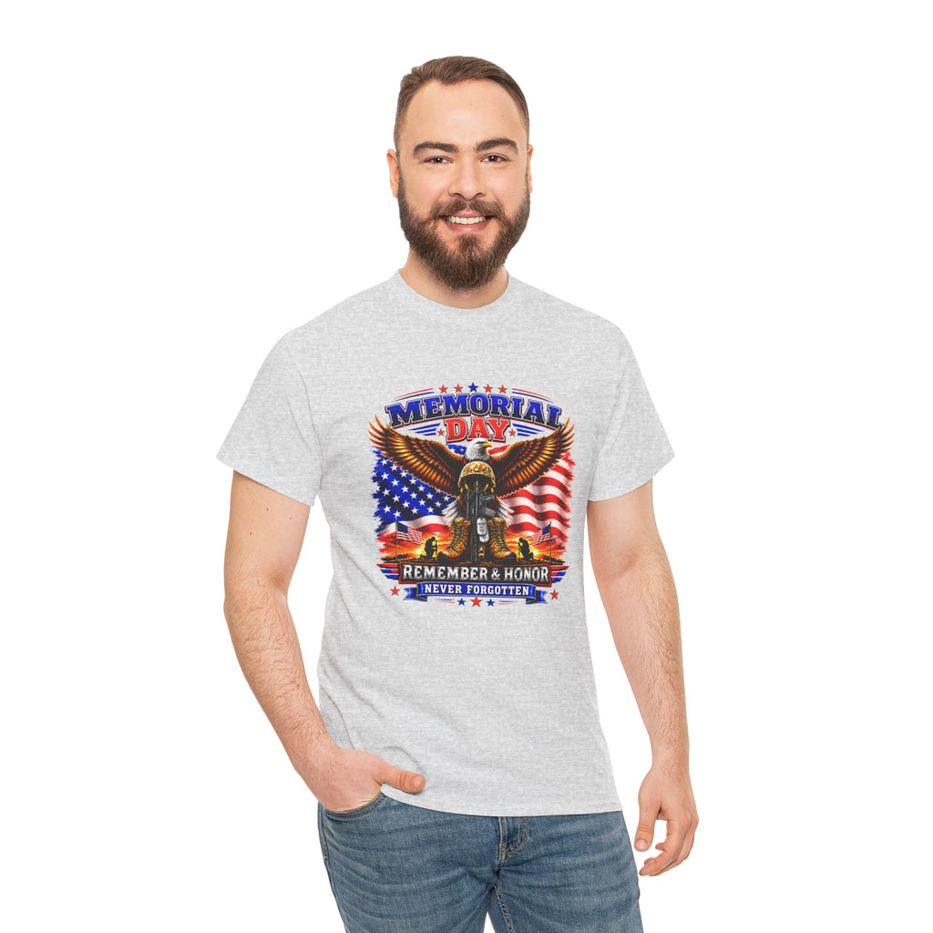 Memorial Day Shirt, Patriotic Eagle T-Shirt, Remember & Honor Tee, American Flag Graphic Shirt, Military Tribute Gift