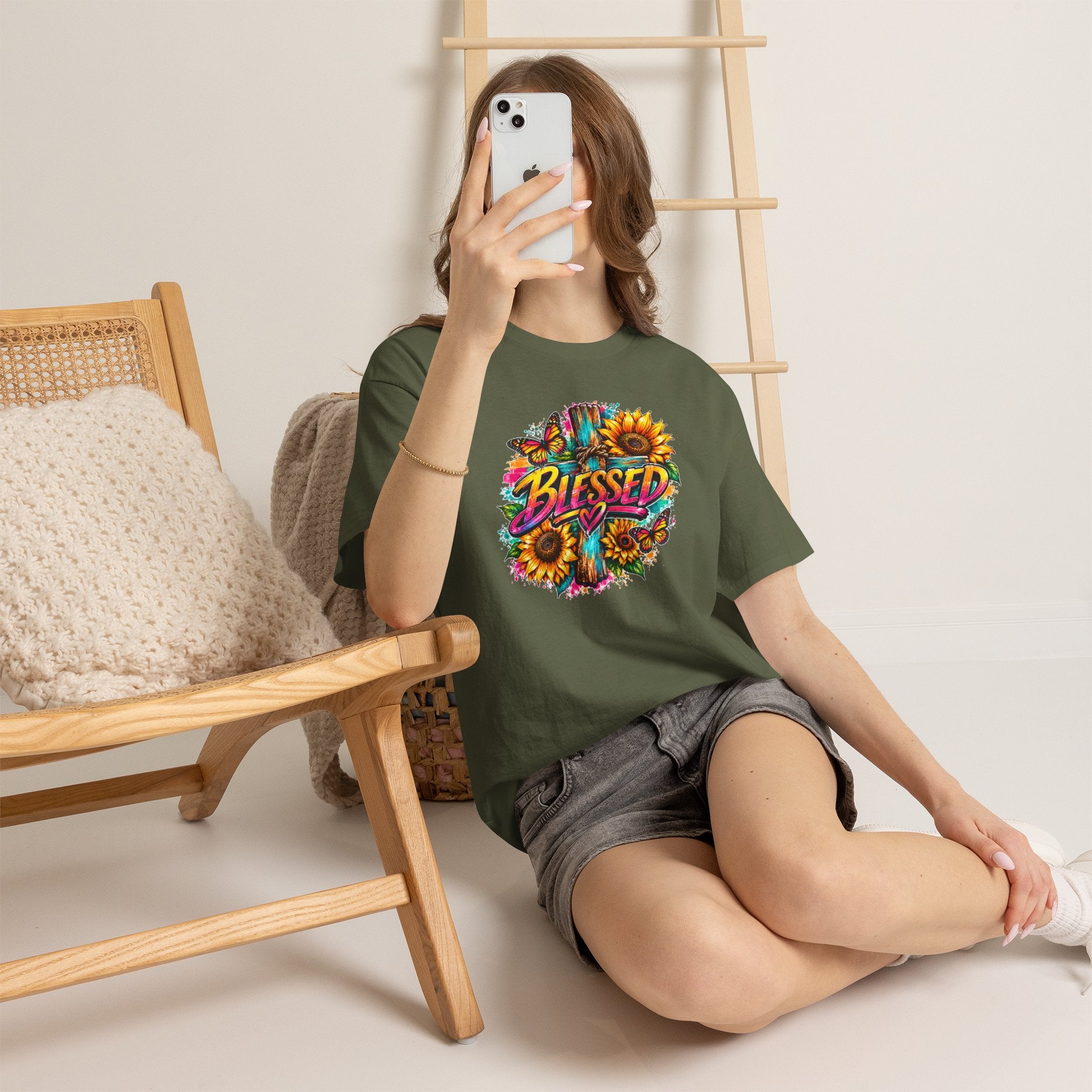 Blessed Christian T-Shirt, Faith Hope Love Tee, Jesus Cross Shirt, Religious Graphic Tee, Christian Gift, Unisex Shirt