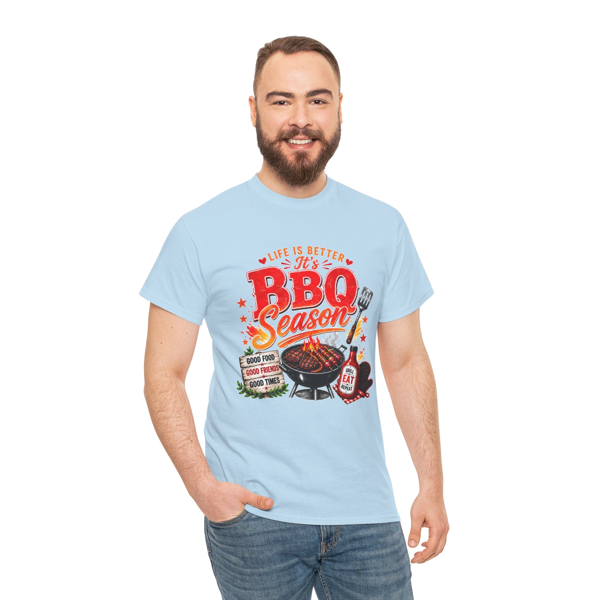 BBQ Season T-Shirt | Life Is Better It's BBQ Season Tee | Funny Grill Shirt | Summer Cookout Shirt | Barbecue Lover Gift | Backyard BBQ Tee