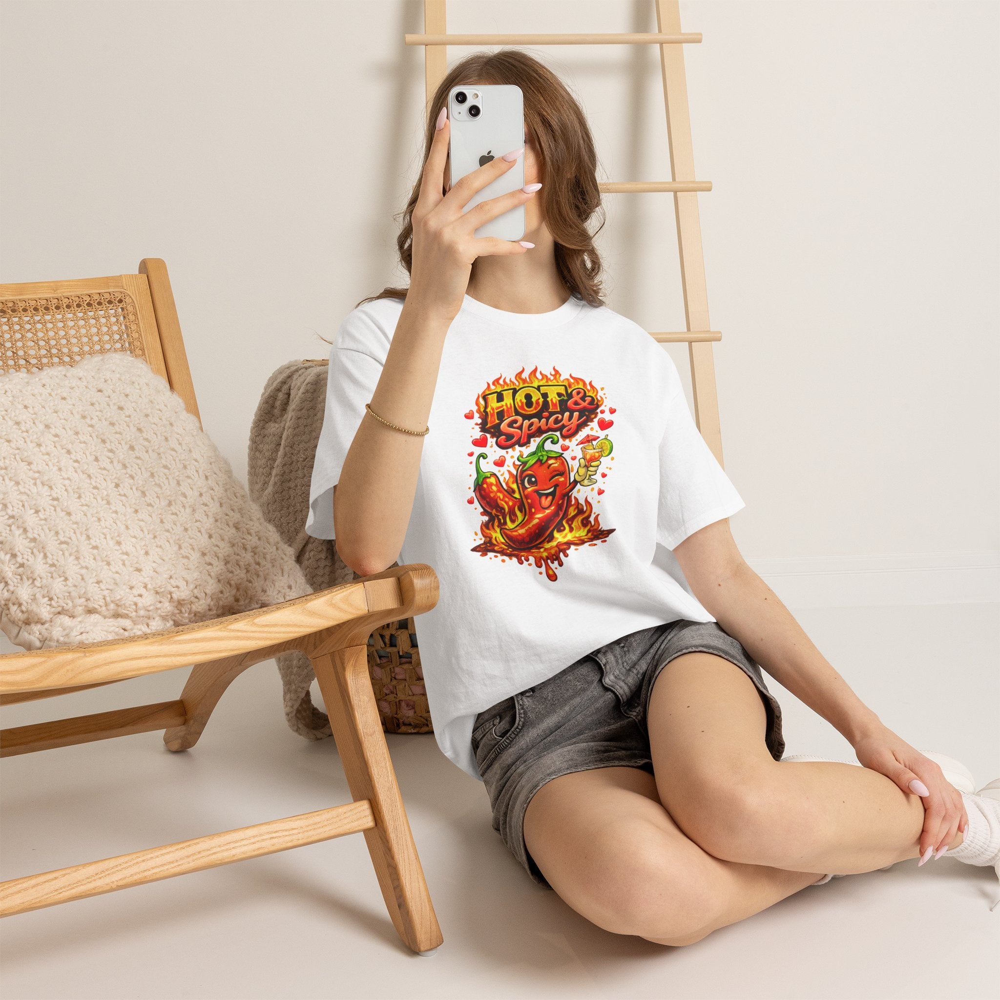 Hot & Spicy Pepper Shirt, Funny Chili Graphic Tee, Cute Food Lover T-Shirt, Spicy Gift