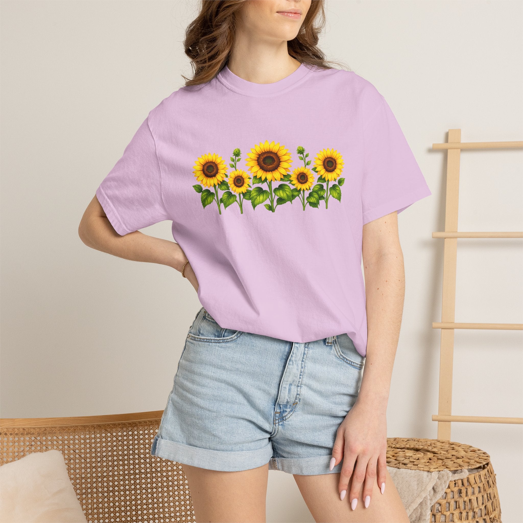 Sunflower Shirt for Women, Sunflower T-Shirt, Floral Graphic Tee, Botanical Shirt, Wildflower Tee, Comfort Colors 1717