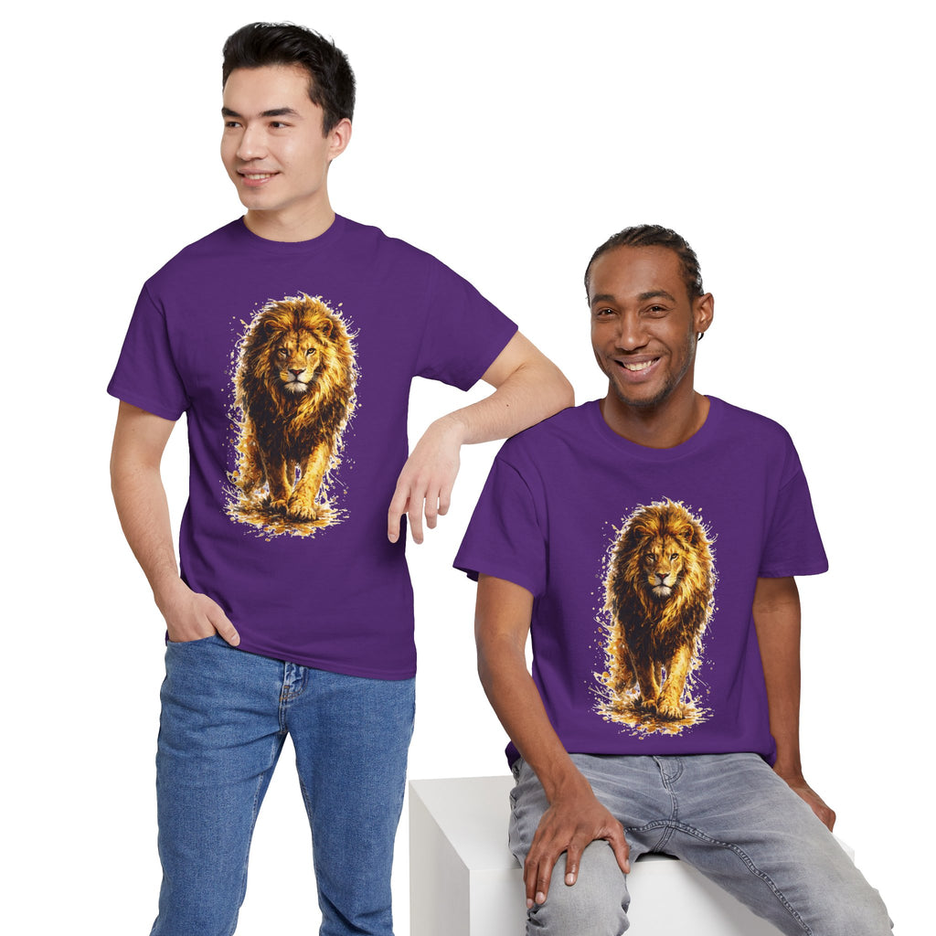 Lion Graphic T-Shirt, Majestic Walking Lion Tee, Watercolor Wildlife Shirt, Unisex Animal Graphic Tee, Lion Lover Gift, Nature Art Shirt