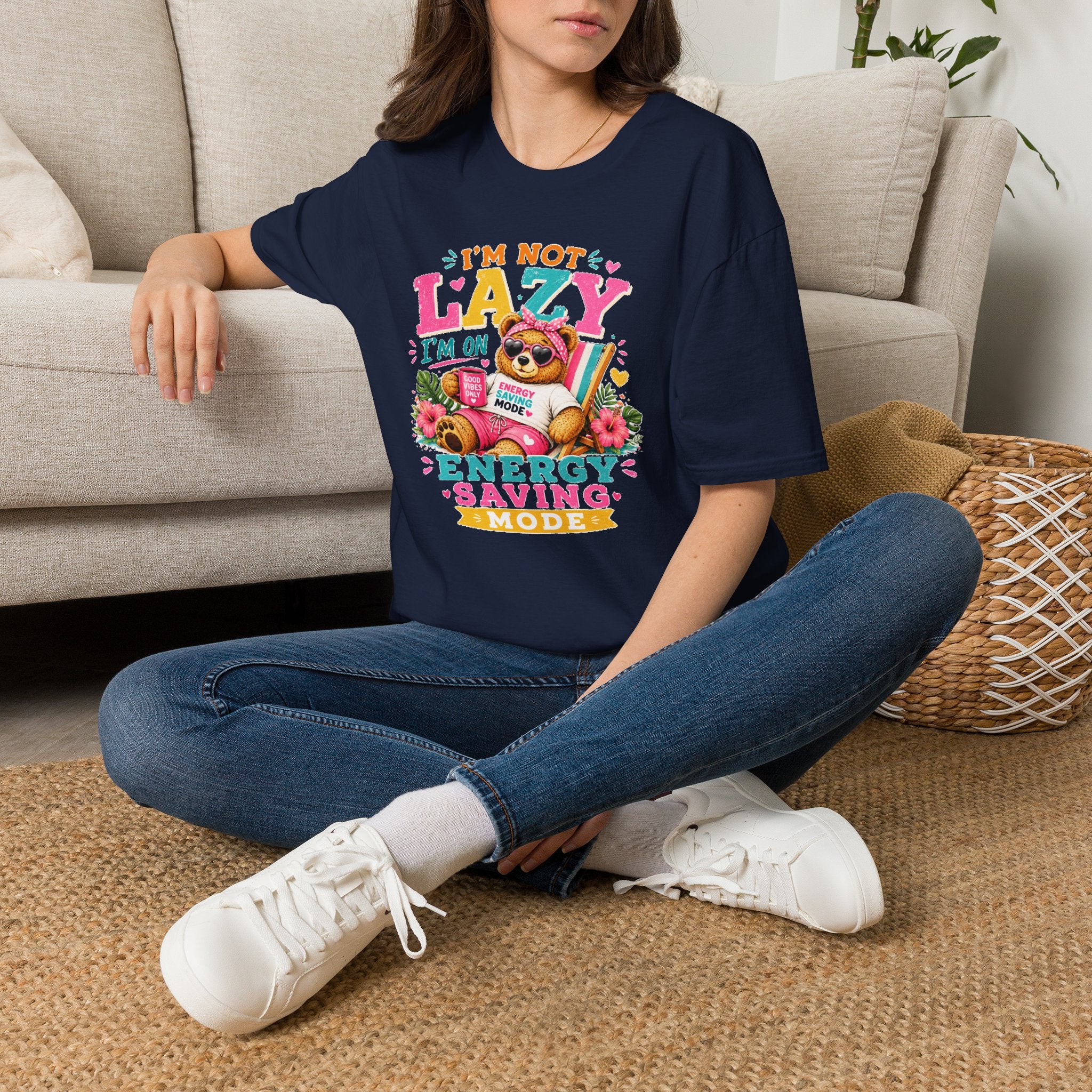 Funny Sloth Shirt, I'm Not Lazy I'm On Energy Saving Mode Tee, Cute Animal Graphic T-Shirt