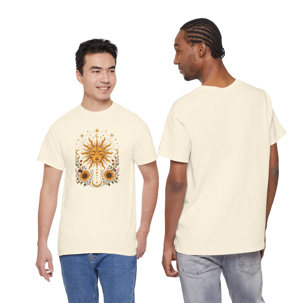 Sun & Sunflower Graphic T-Shirt, Boho Celestial Tee, Vintage Sun Shirt, Spiritual Aesthetic Top, Gift for Her