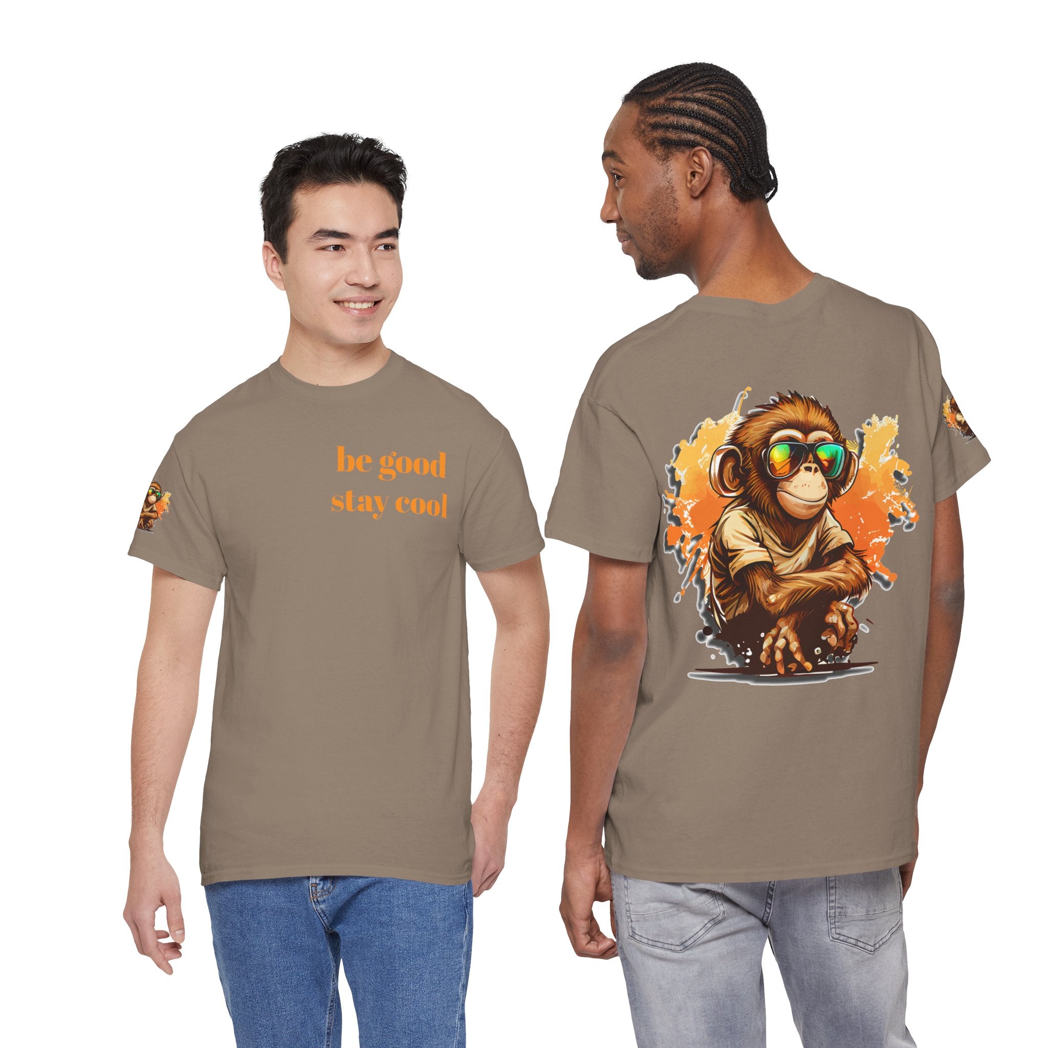 Cool Monkey T-Shirt Front Back Print | Funny Chimp Sunglasses Tee | Streetwear Graphic Shirt | Unisex Trendy Gift