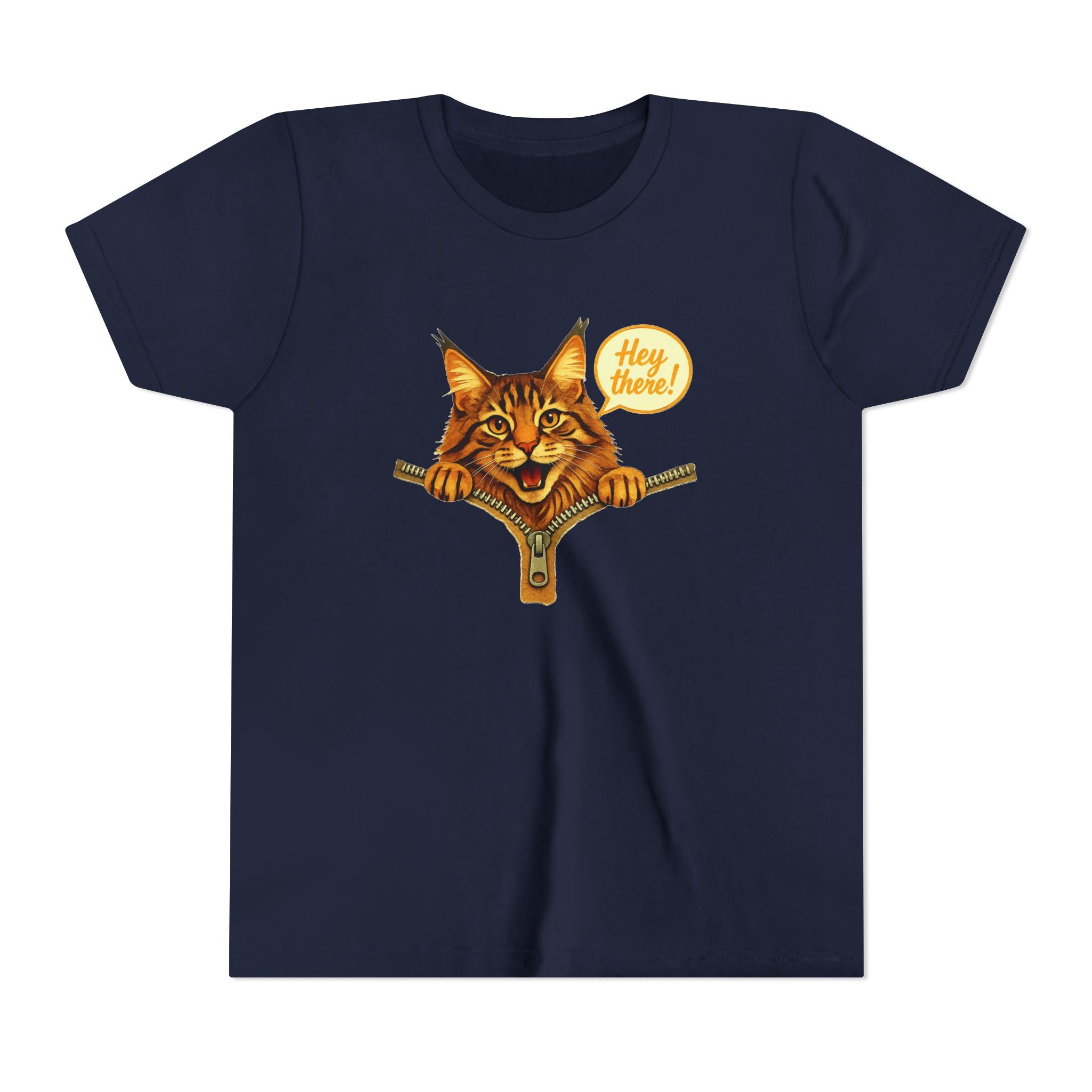 Cute Cat Youth Shirt, Hey There Kids Graphic Tee, Funny Cat T-Shirt for Kids, Animal Lover Youth Tee, Cute Kitty Shirt