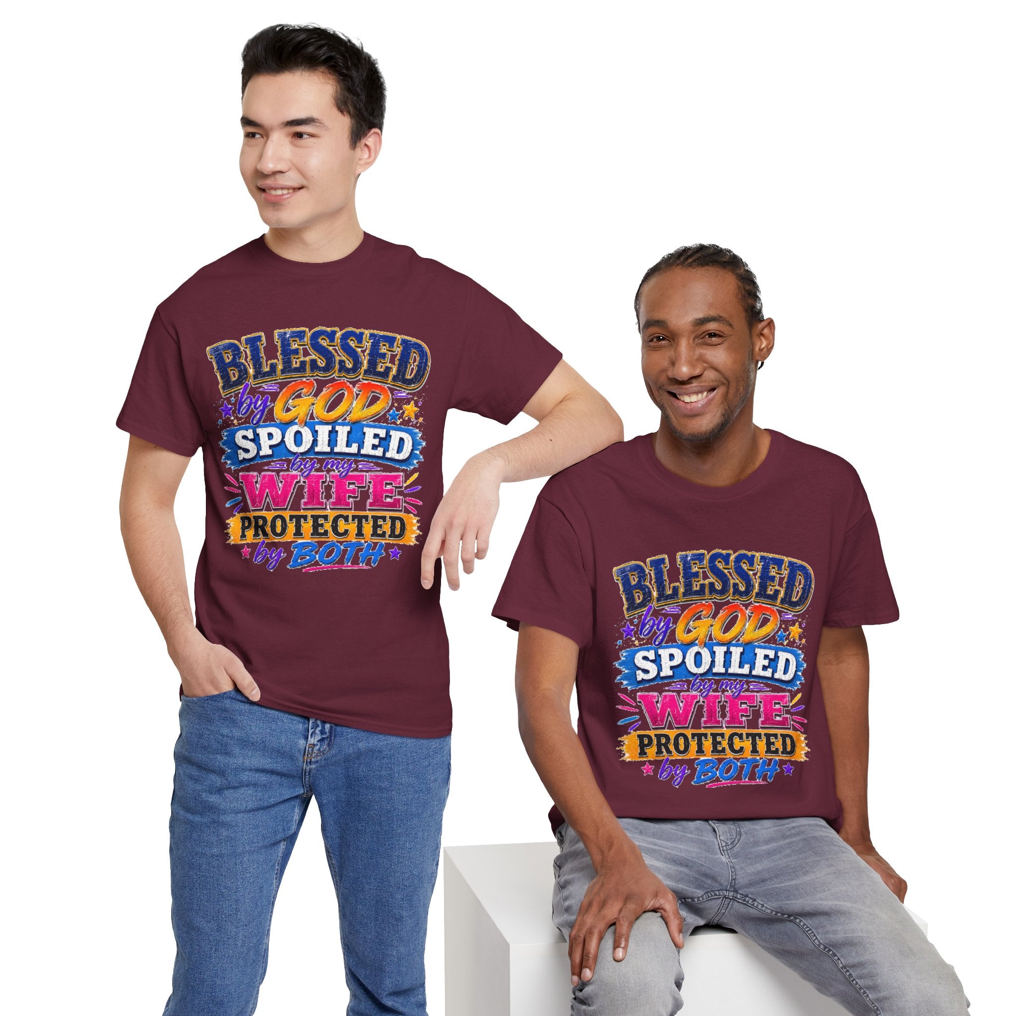 Blessed by God, Spoiled by My Wife – Men’s Graphic Tee