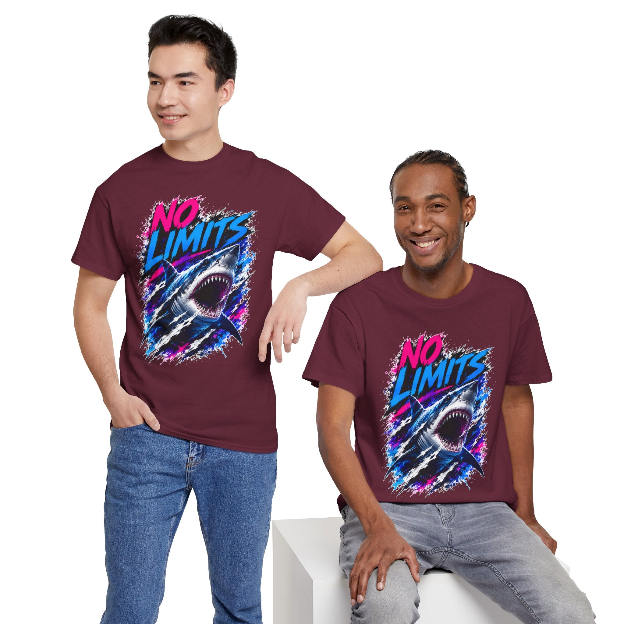 No Limits Shark T-Shirt | Great White Shark Graphic Tee | Unisex Streetwear Shirt | Ocean Lover Gift | Bold Shark Art Tee