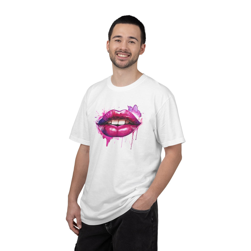 Lip Art T-Shirt — Pink Drip Painted Lips Graphic Tee