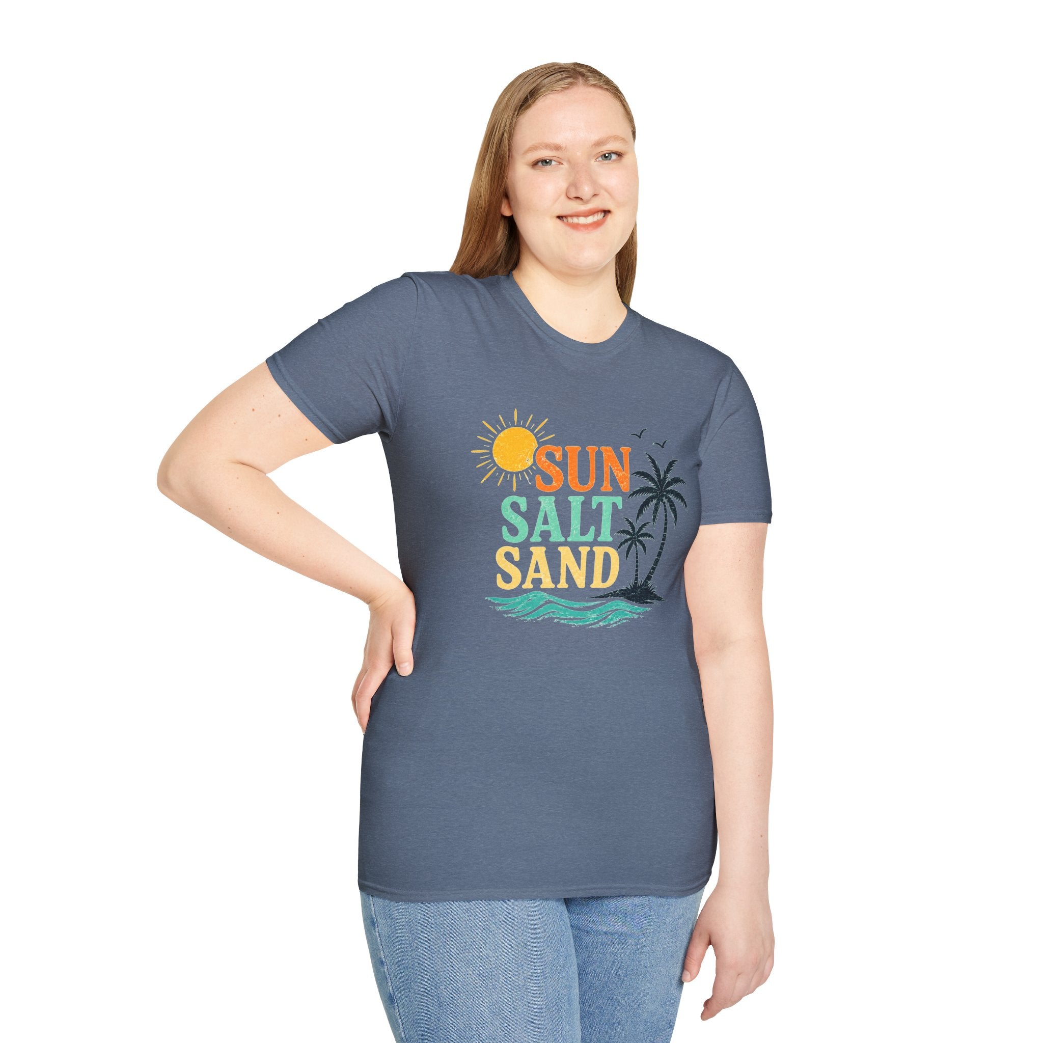 Sun Salt Sand Beach T-Shirt — Palm Tree Summer Vacation Tee
