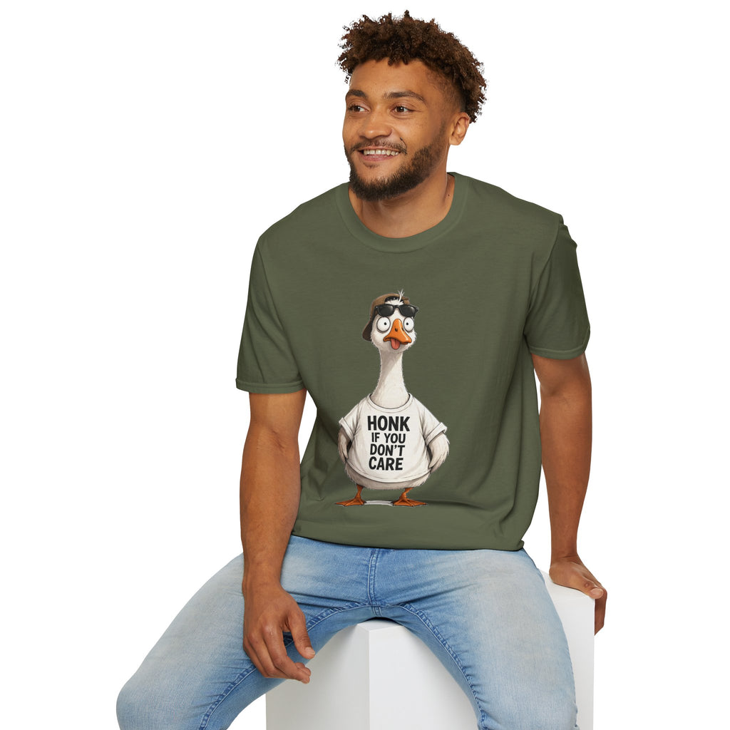 Funny Goose Shirt Honk If You Don’t Care T-Shirt Meme Graphic Tee Unisex Funny Animal Shirt Sarcastic Humor Gift Casual Tee