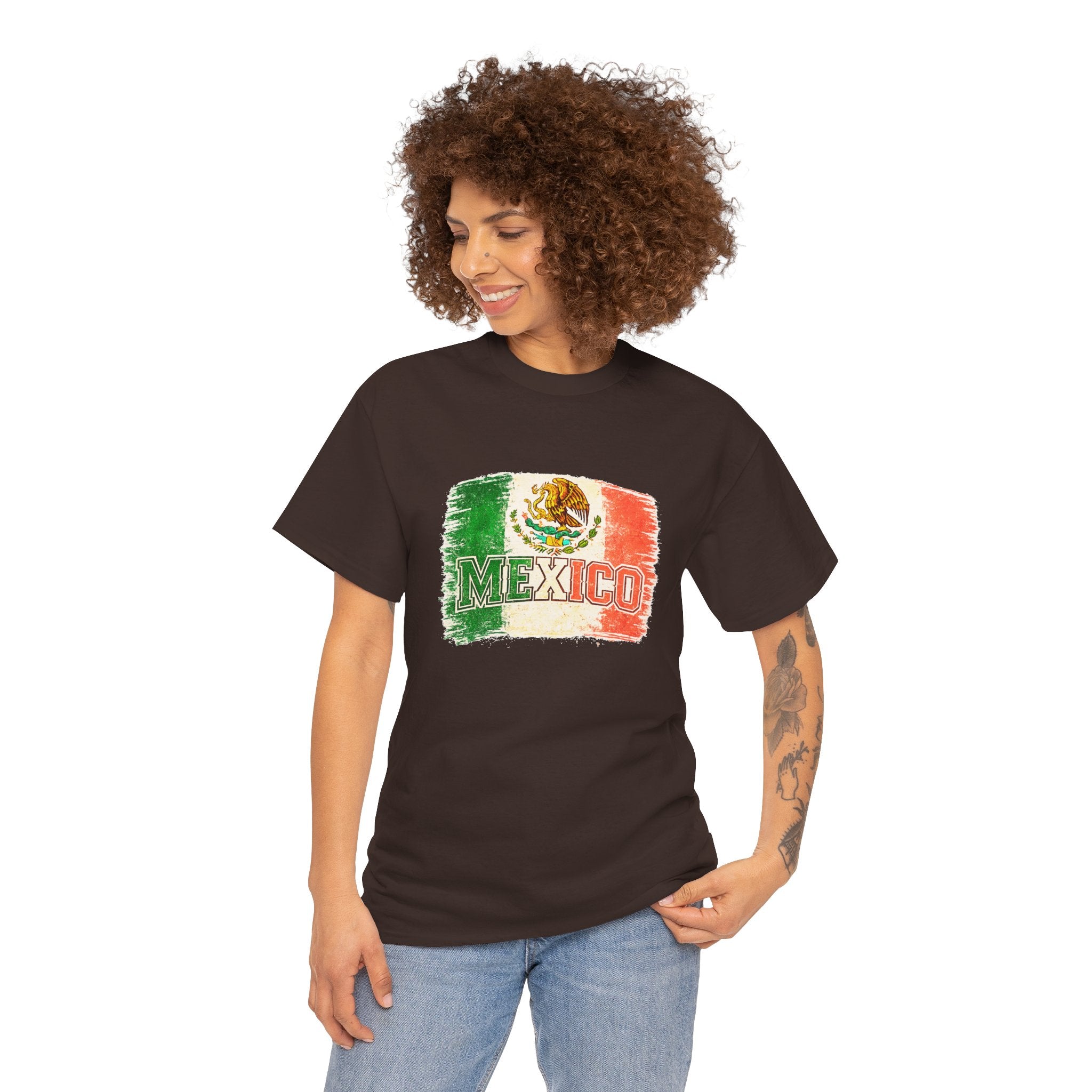 Mexico Flag Vintage T-Shirt — Distressed Mexican Emblem Tee