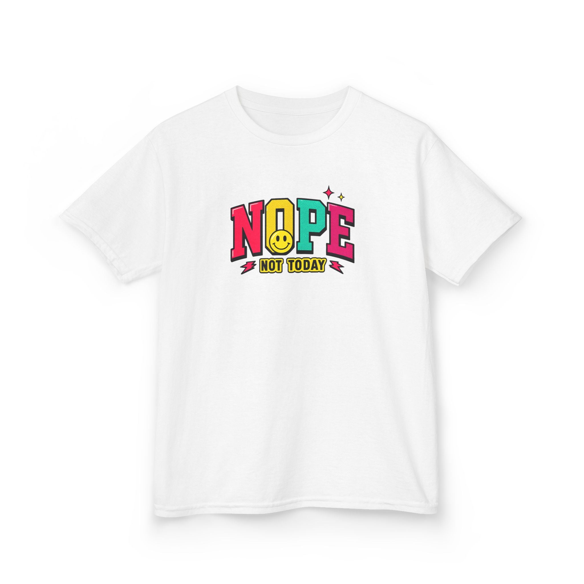 Kids "NOPE Not Today" Graphic Tee — Funny Retro Lettering Kids T-Shirt