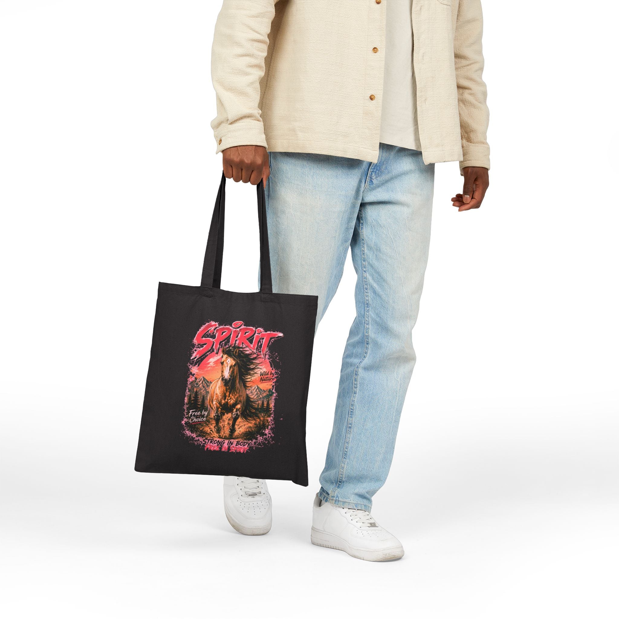Tote — 'Spirit' Wild Horse Cotton Canvas Tote Bag