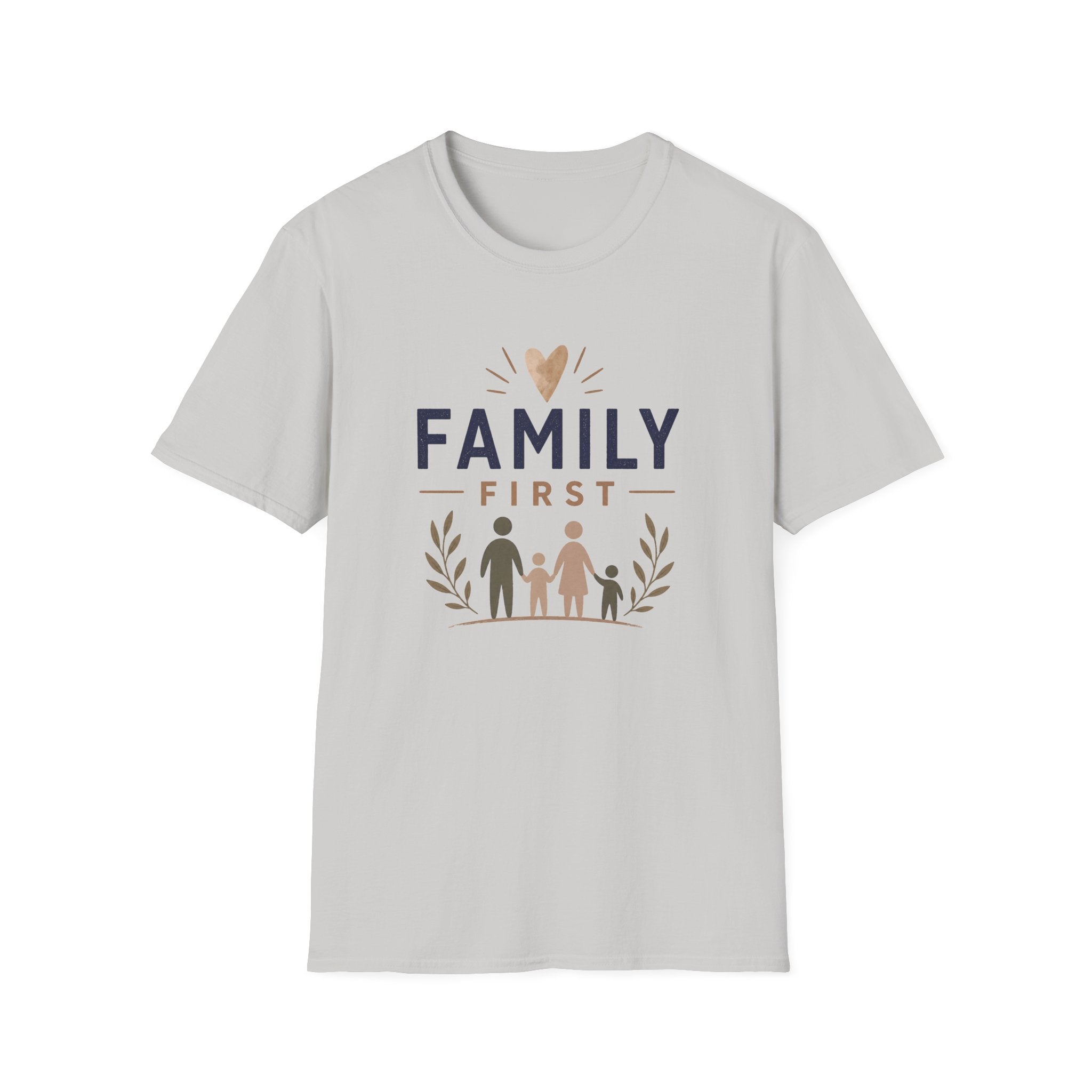 Family First T-Shirt | Matching Family Shirt | Cute Family Graphic Tee | Gift for Mom Dad Kids | Minimalist Family Shirt