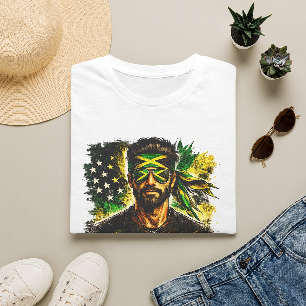 Jamaican Flag Portrait T-Shirt — Reggae Vibe Graphic Tee