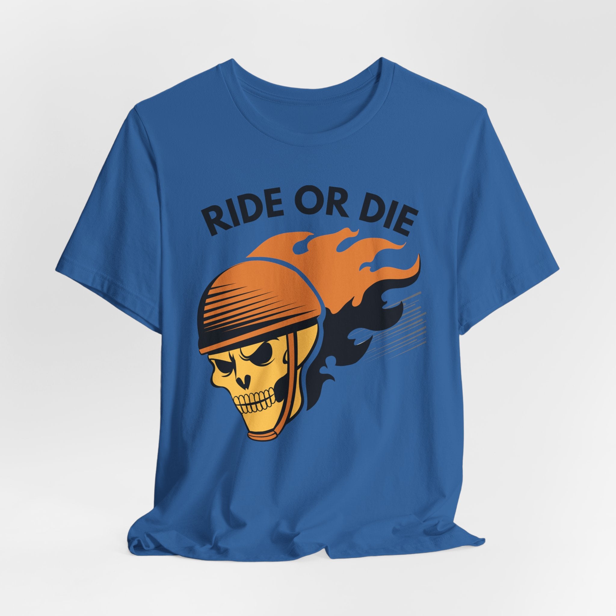 Ride or Die Skull Helmet T-Shirt | Biker Graphic Tee for Men | Vintage Motorcycle Shirt