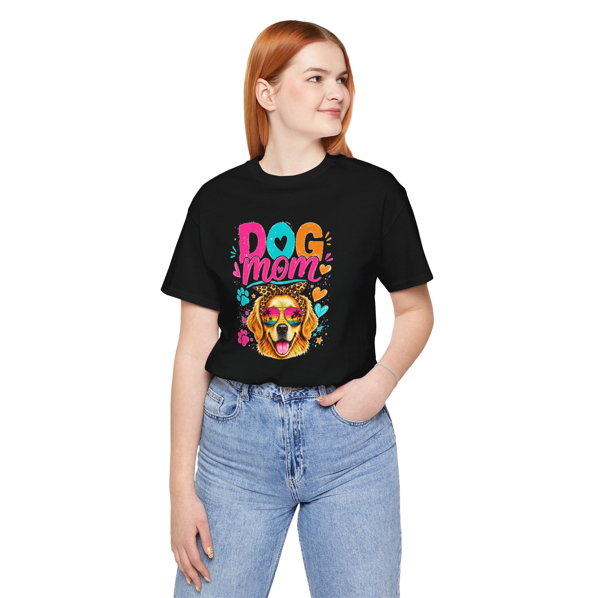 Dog Mom T-Shirt | Golden Retriever Shirt | Funny Dog Mom Gift | Colorful Retro Dog Lover Tee | Unisex Graphic T-Shirt