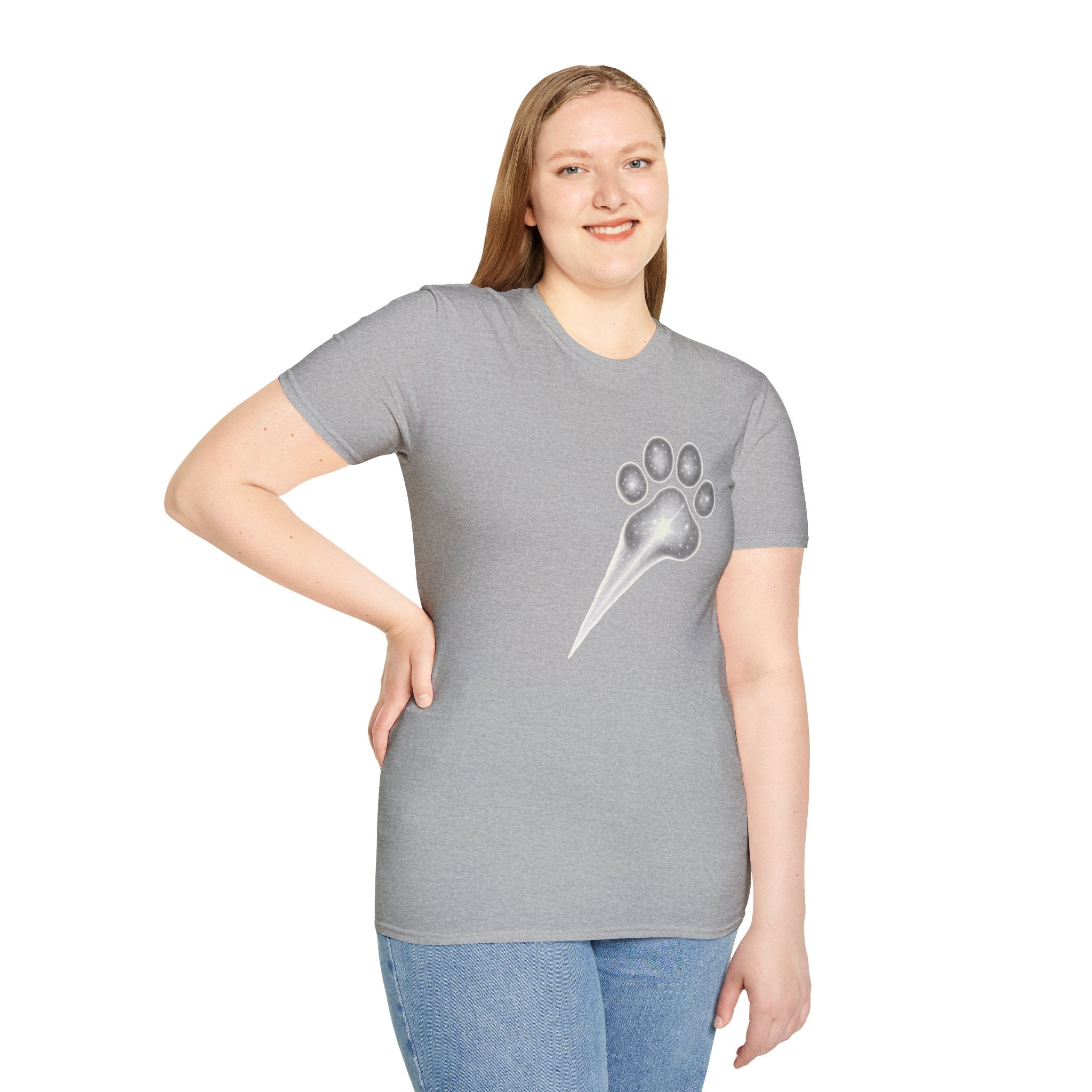 Cat Paw Meteor T-Shirt - Minimalist Paw Print Meteor Design