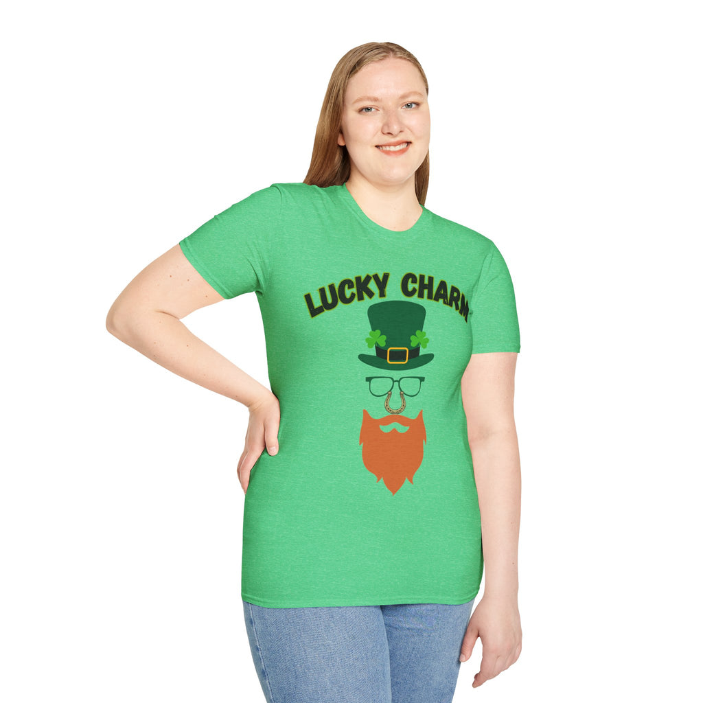 Lucky Charm St. Patrick’s Day T-Shirt — Leprechaun Hat & Beard Graphic
