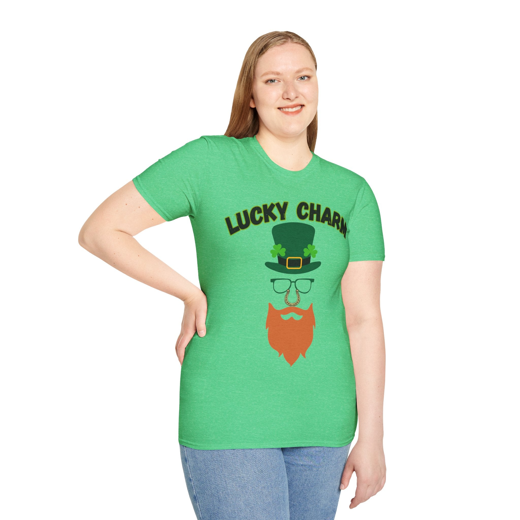 Lucky Charm St. Patrick’s Day T-Shirt — Leprechaun Hat & Beard Graphic