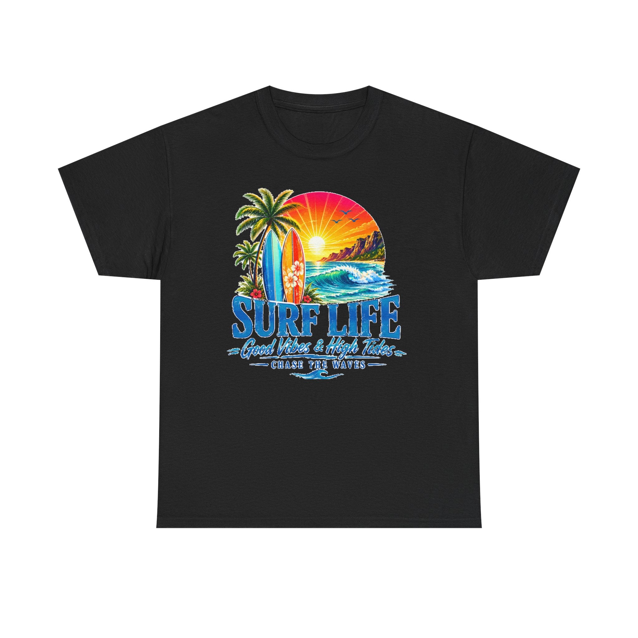 Surf Life T-Shirt | Vintage Beach Sunset Tee | Coastal Graphic Shirt | Surfing Lover Gift | Ocean Vacation Unisex Tee
