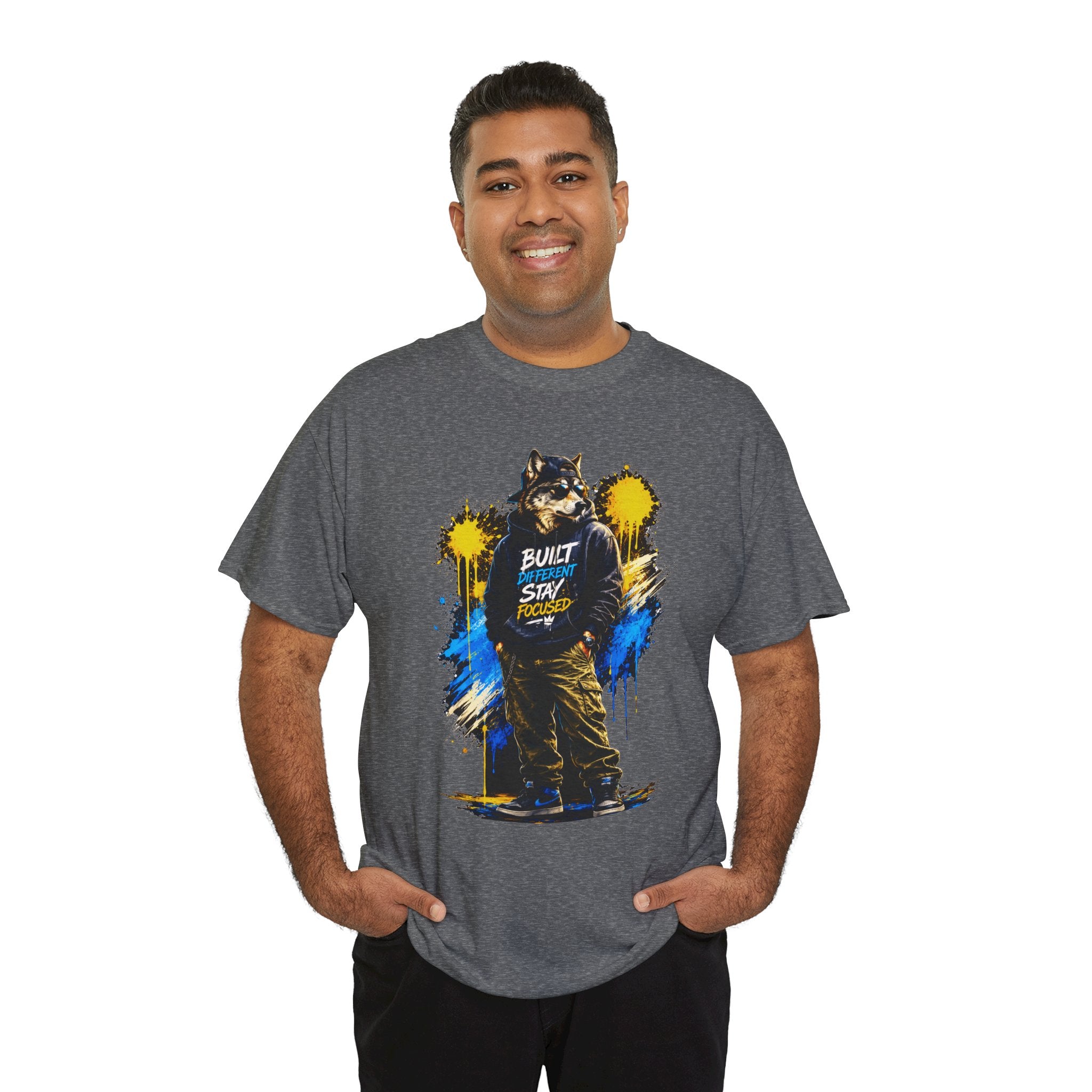 Raccoon Street Art Tee — "Built Not Born" Graphic T-Shirt
