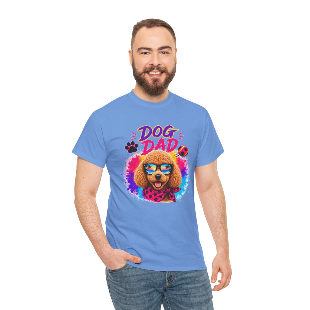 Dog Dad Poodle T-Shirt | Funny Dog Dad Gift | Colorful Retro Poodle Shirt | Dog Lover Gift | Unisex Graphic Tee