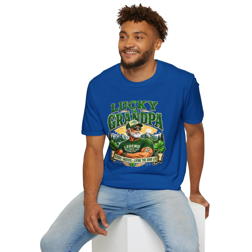 Lucky Grandpa T-Shirt | Funny Grandpa Gift | Vintage Lucky Grandfather Shirt | St. Patrick's Day Tee | Gift for Grandpa | Lucky Irish Tee