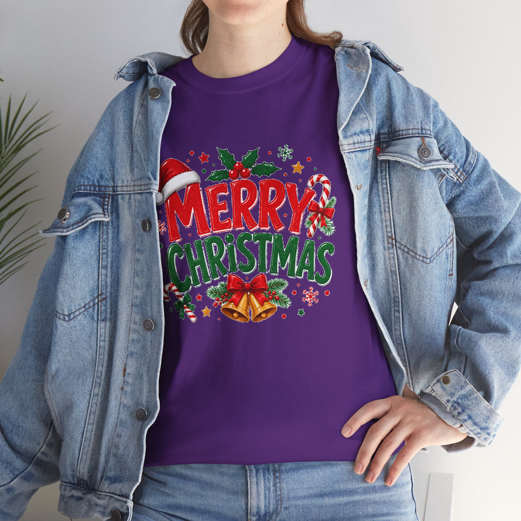 Merry Christmas Shirt, Christmas Graphic Tee, Santa Hat T-Shirt, Holiday Party Shirt, Xmas Gift for Men Women