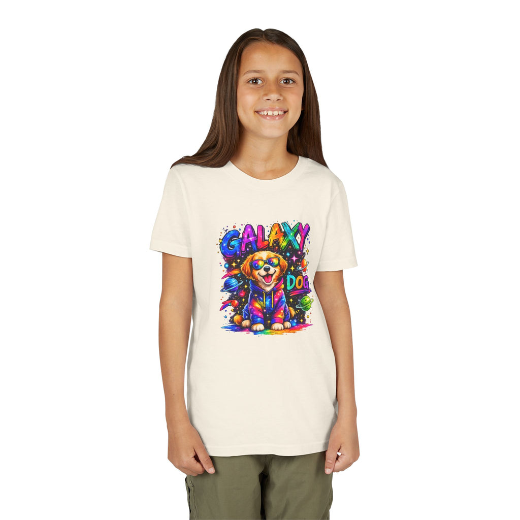 Galaxy Dog Youth Shirt, Space Puppy Kids T-Shirt, Colorful Dog Tee for Boys Girls, Rainbow Galaxy Dog Graphic Tee, Cute Gift for Dog Lovers