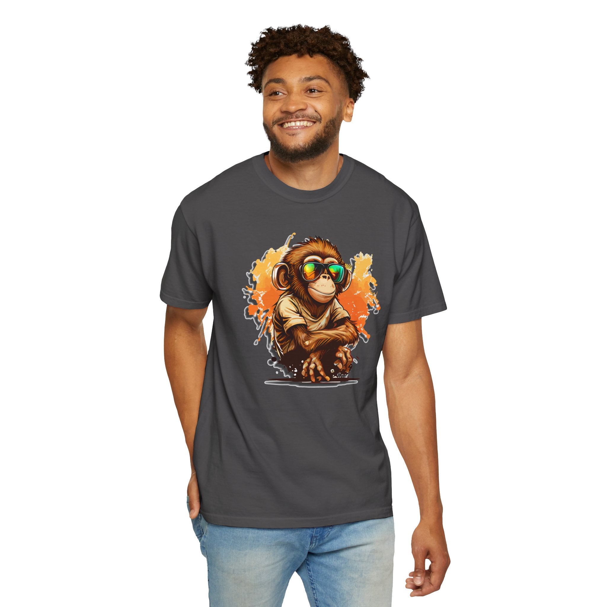Cool Monkey Graphic T-Shirt | Funny Chimp Sunglasses Tee | Streetwear Animal Shirt | Unisex Casual Gift