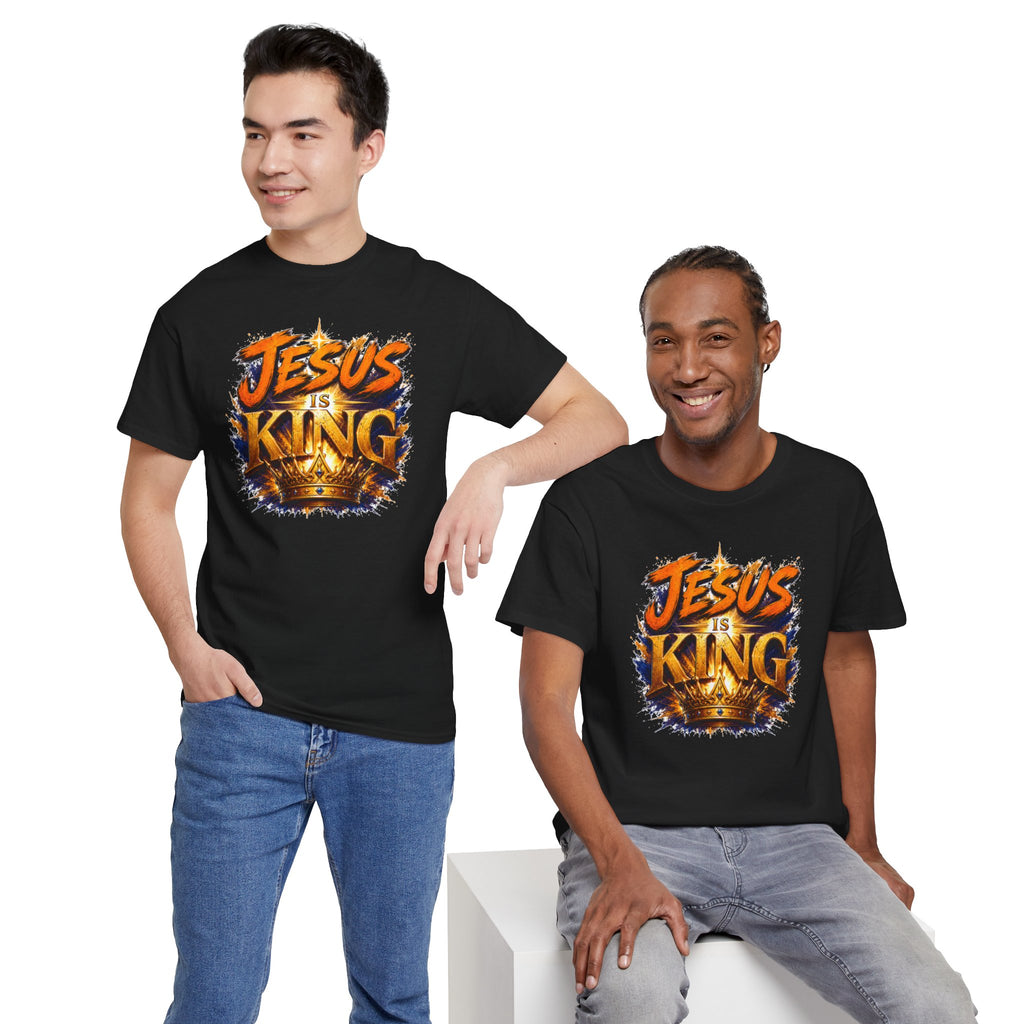 Jesus Is King Christian T-Shirt | Crown Graphic Tee | Religious Unisex Shirt | Faith Apparel | Christian Gift for Men & Women