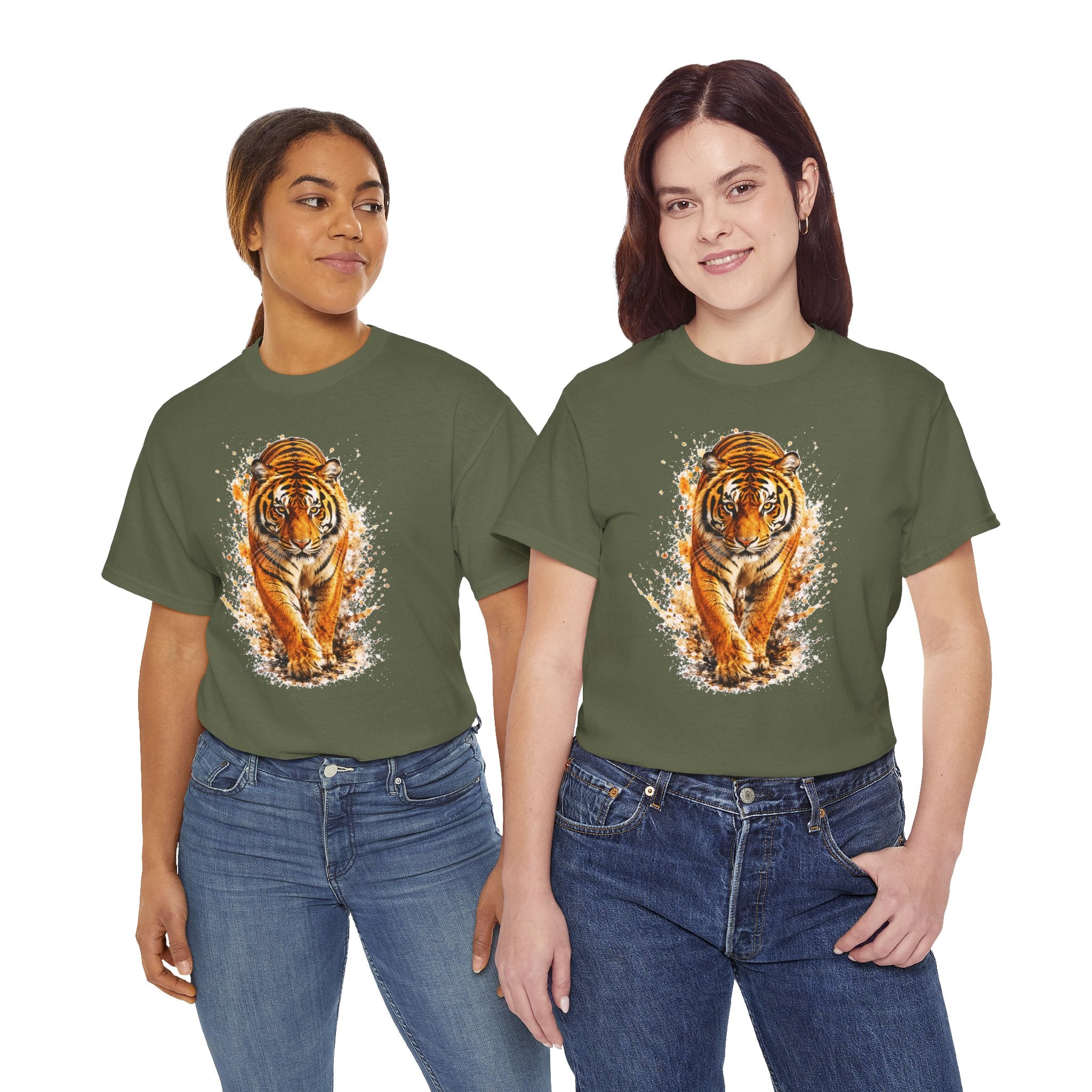 Majestic Tiger T-Shirt, Watercolor Tiger Graphic Tee, Unisex Wildlife Shirt, Tiger Lover Gift, Animal Art Tee