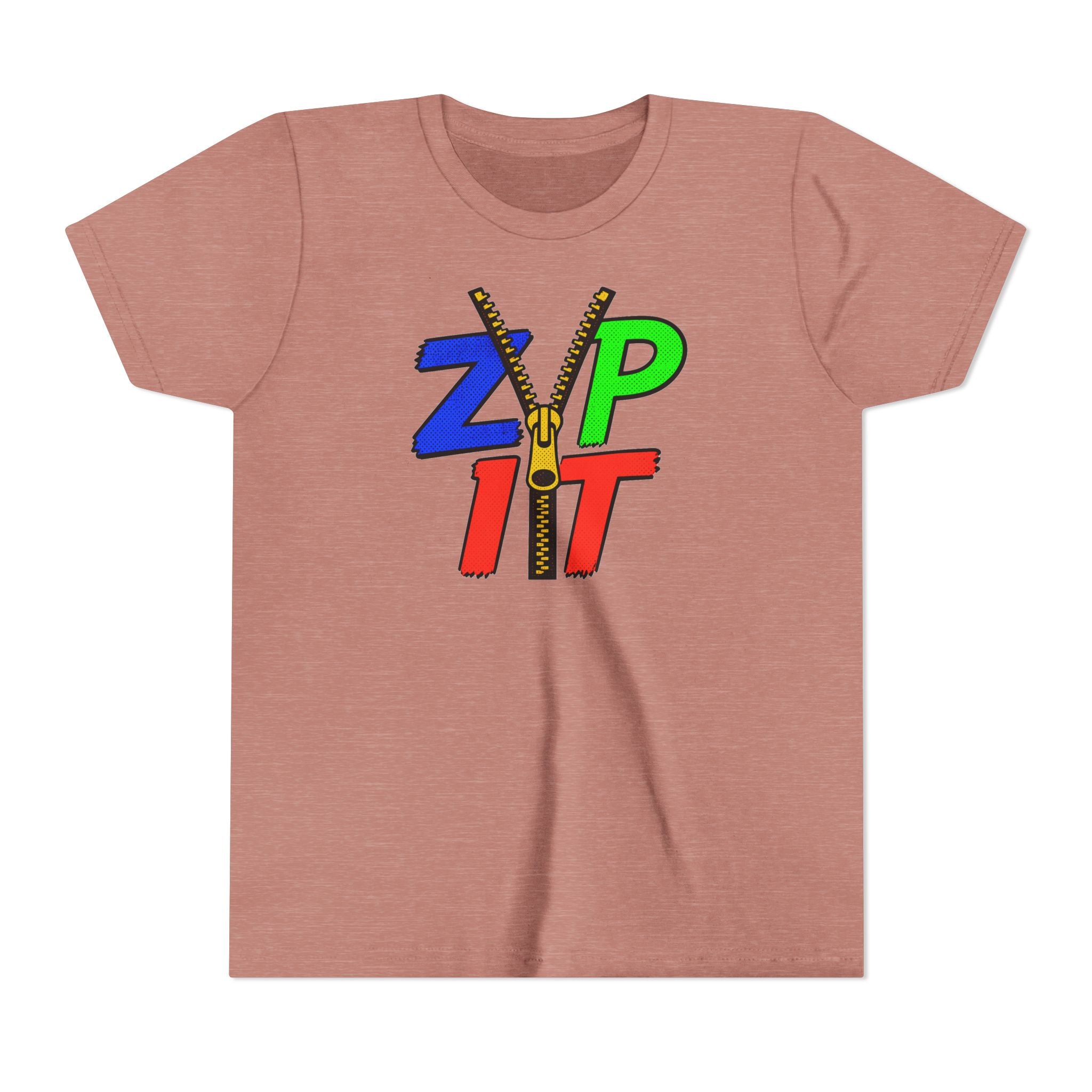 Youth Tee - "Zip It" Colorful Zipper Graphic