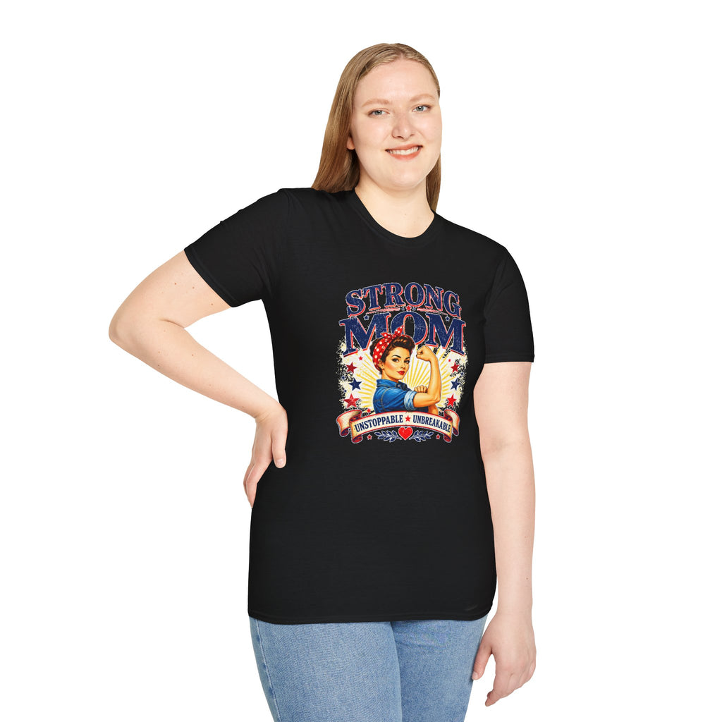 Strong Mom T-Shirt | Retro Vintage Mom Shirt | Empowered Mother Graphic Tee | Gift for Mom | Inspirational Women's T-Shirt