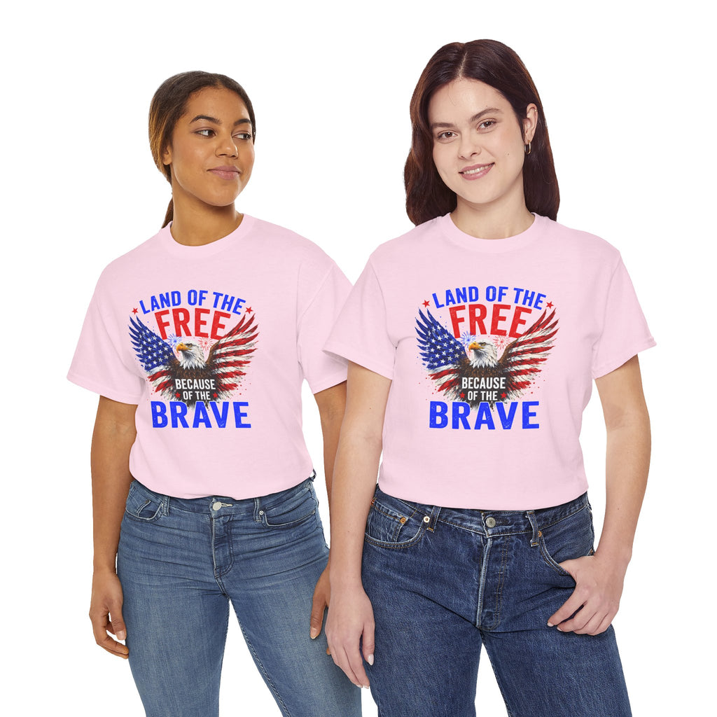 Land of the Free Because of the Brave Shirt, Patriotic Eagle T-Shirt, American Flag Tee, 4th of July Shirt, Veteran Gift, USA Pride Tee