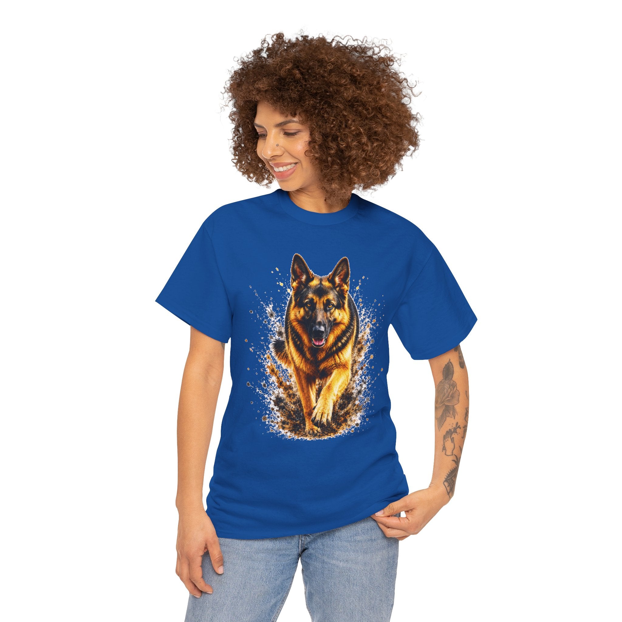German Shepherd Running T-Shirt, German Shepherd Graphic Tee, Dog Lover Shirt, Unisex German Shepherd Tee, Gift for Dog Owner, K9 Animal Shirt