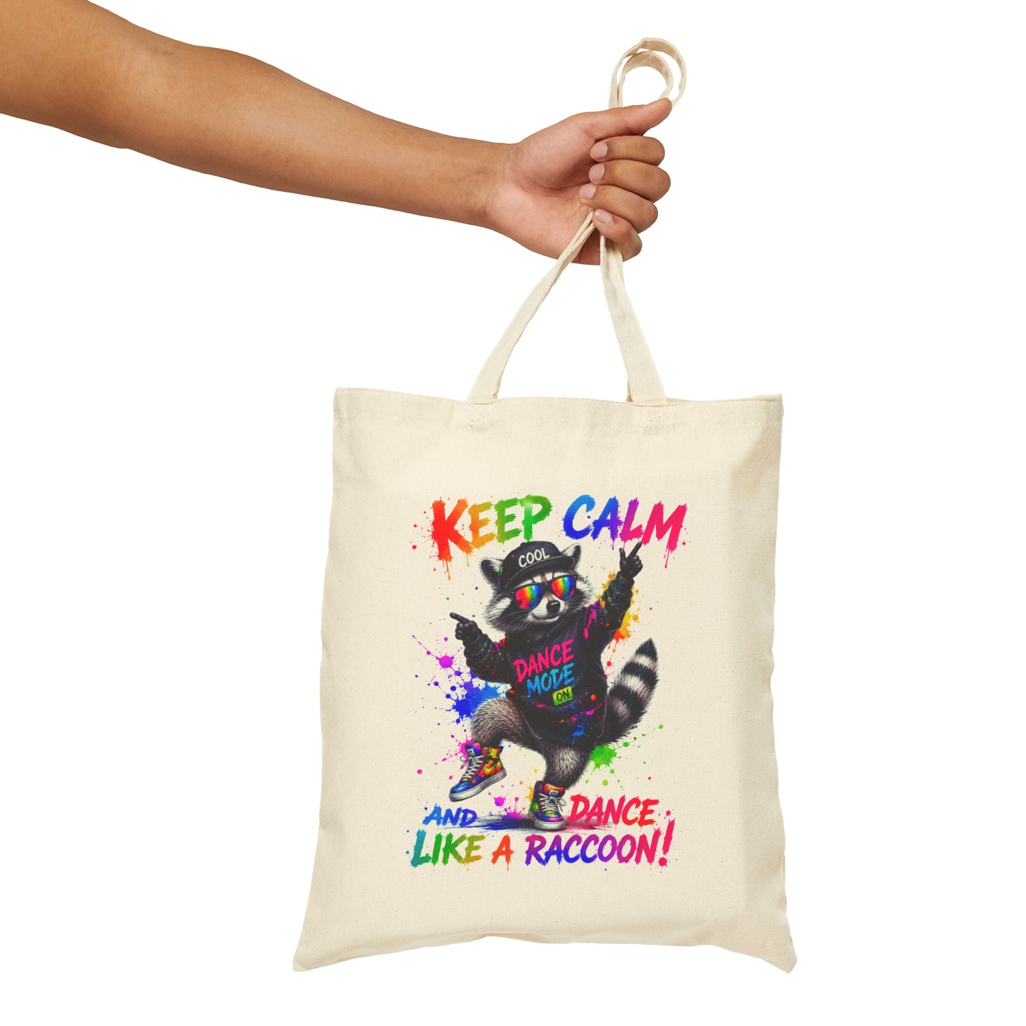 Keep Calm and Dance Like a Raccoon Canvas Tote Bag