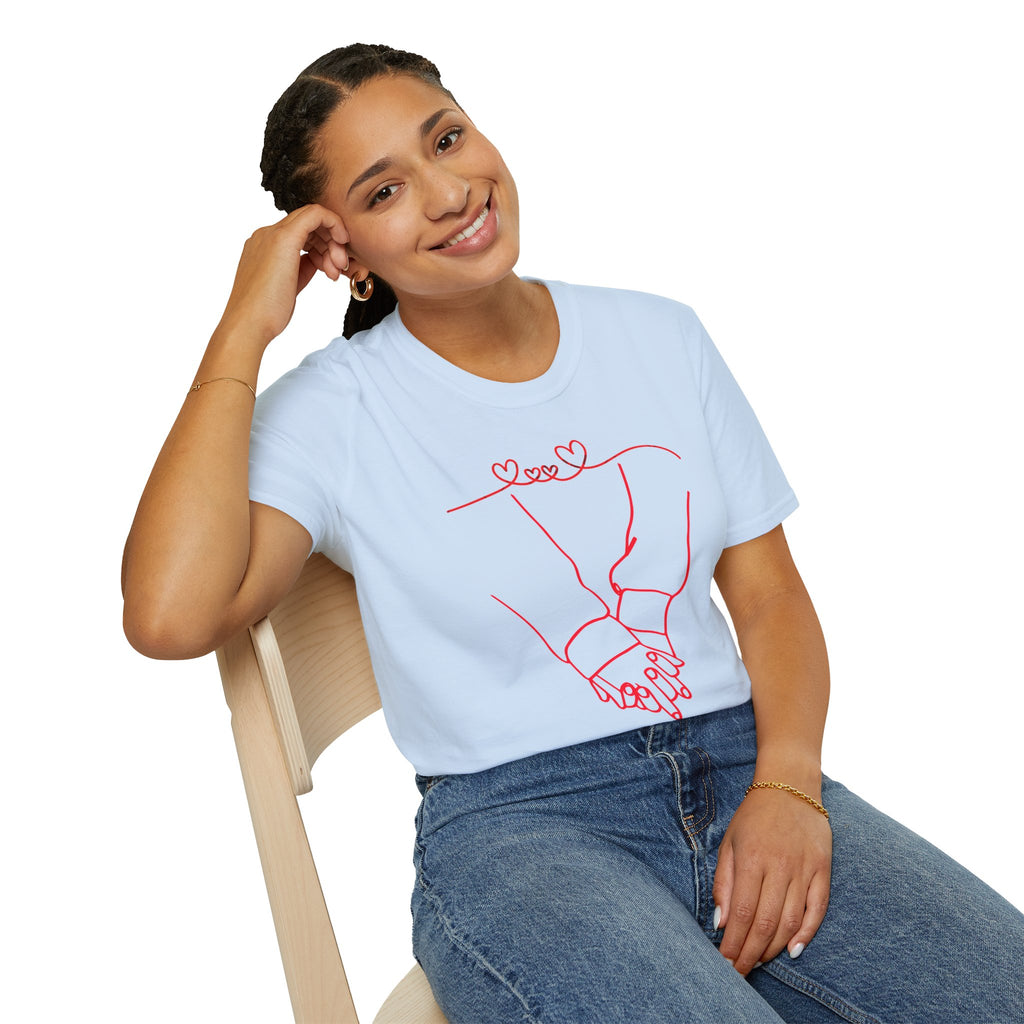 Couple Holding Hands Shirt, Matching Couple Gift, Minimalist Love Line Art T Shirt, Romantic Anniversary Gift for Him Her, Valentines Day Shirt