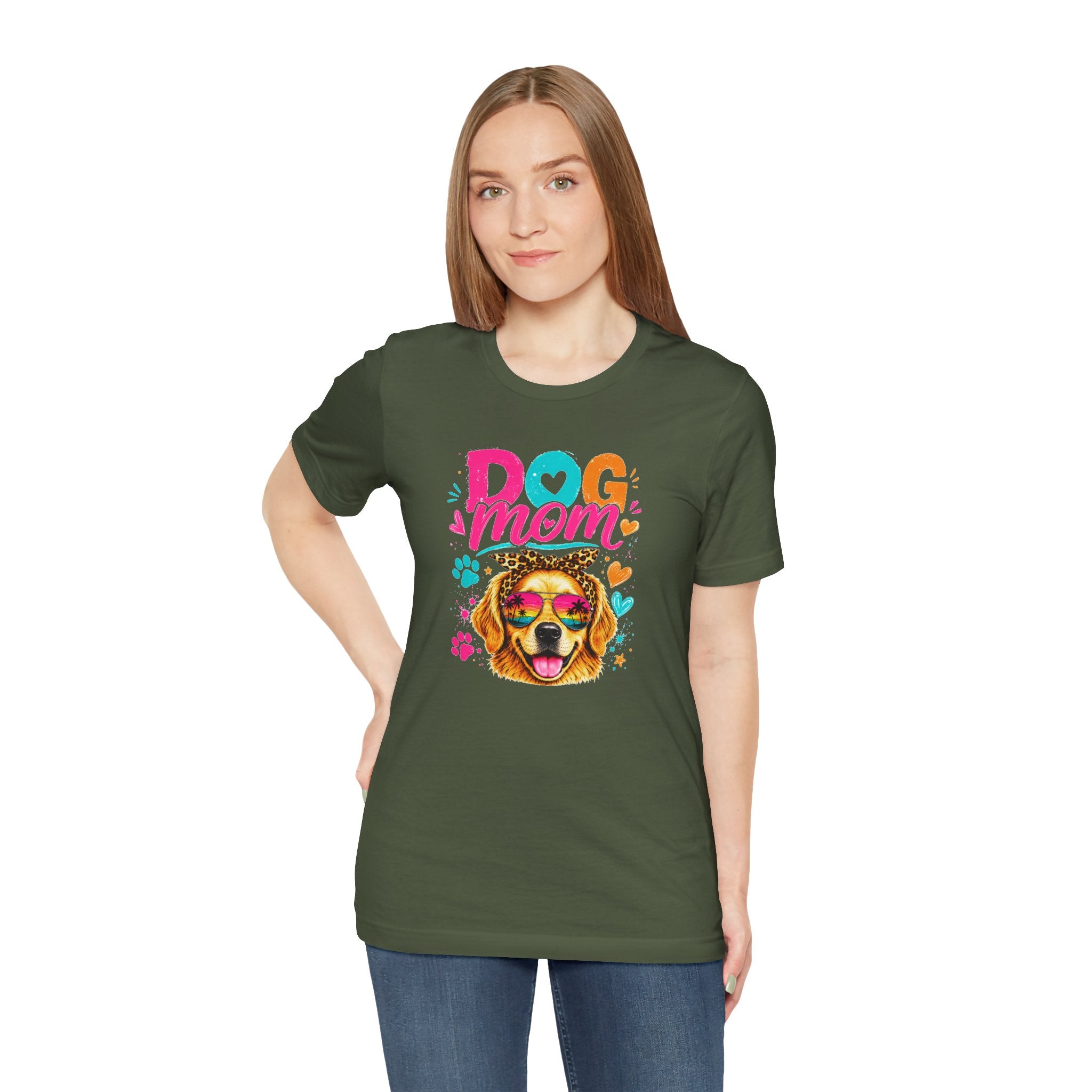 Dog Mom T-Shirt | Golden Retriever Shirt | Funny Dog Mom Gift | Colorful Retro Dog Lover Tee | Unisex Graphic T-Shirt