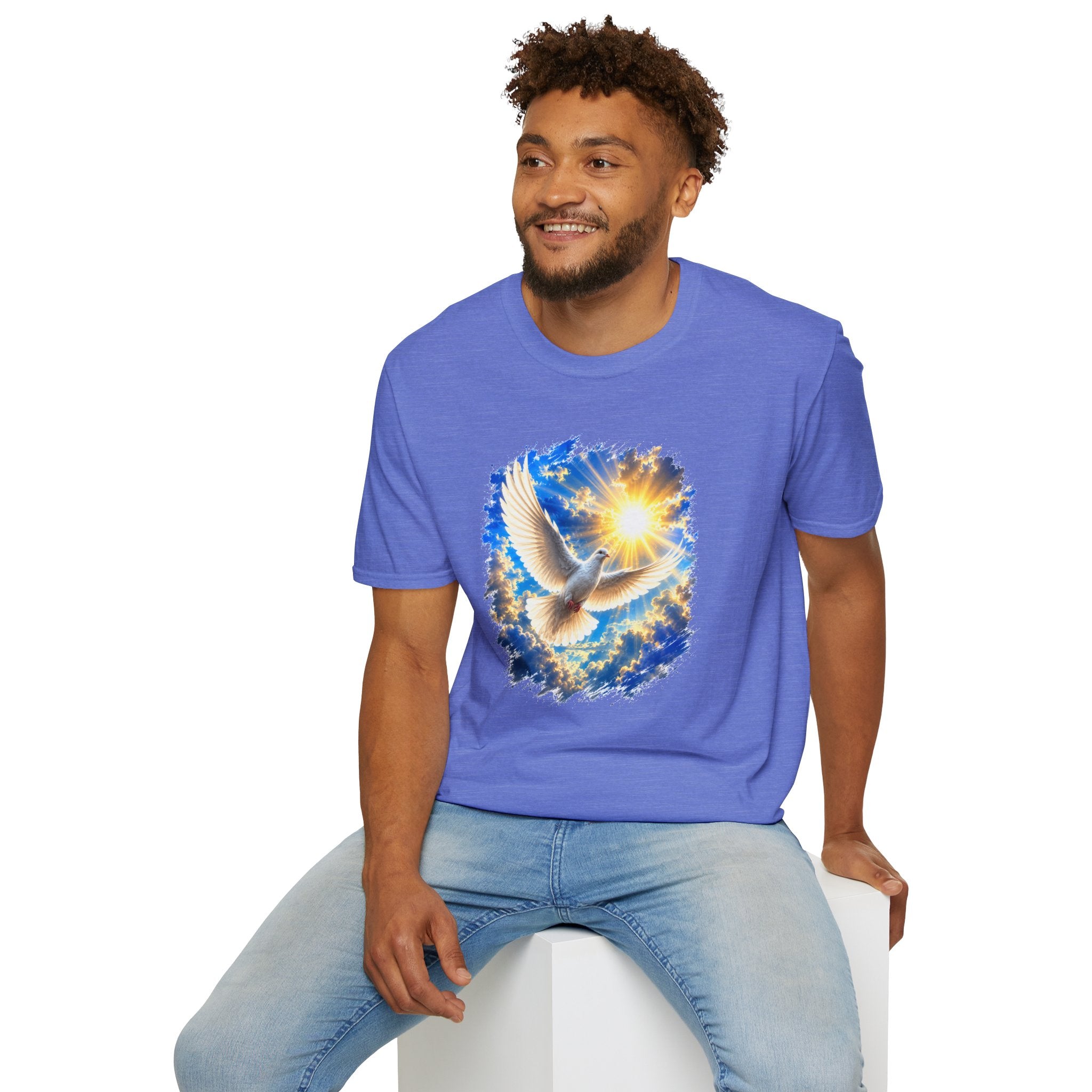 Dove of Light T-Shirt | White Dove Graphic Tee | Peace & Hope Shirt | Inspirational Bird Tee | Christian Gift | Unisex Graphic T-Shirt