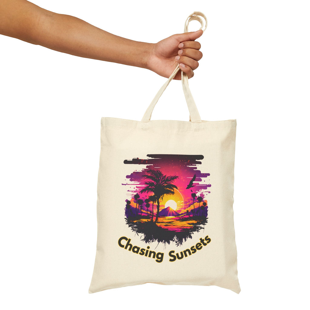 Chasing Sunsets Tote Bag, Sunset Beach Tote, Aesthetic Canvas Bag, Summer Tote Bag, Gift for Beach Lovers