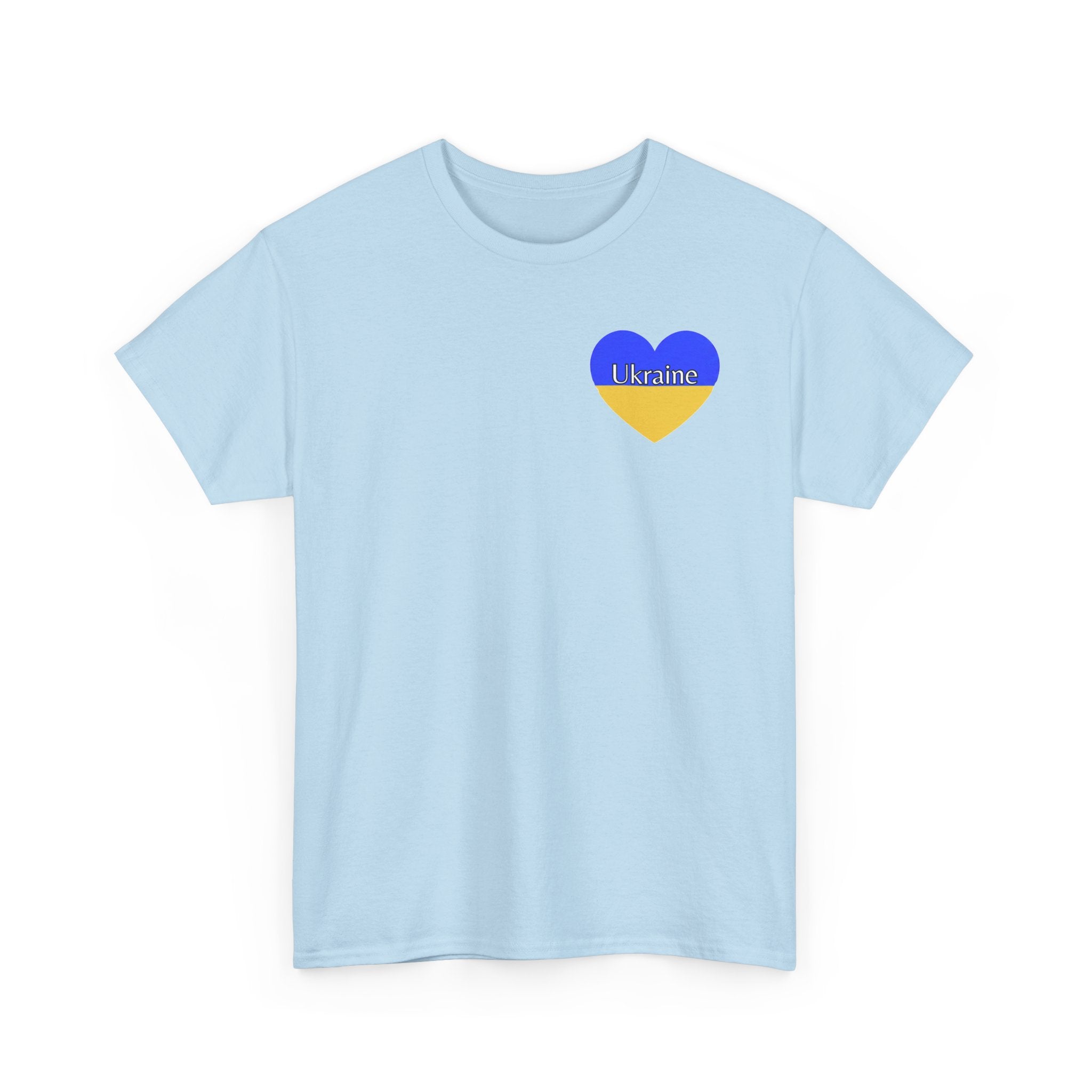 Love Ukraine T-Shirt — Heartbeat Blue & Yellow Support Tee