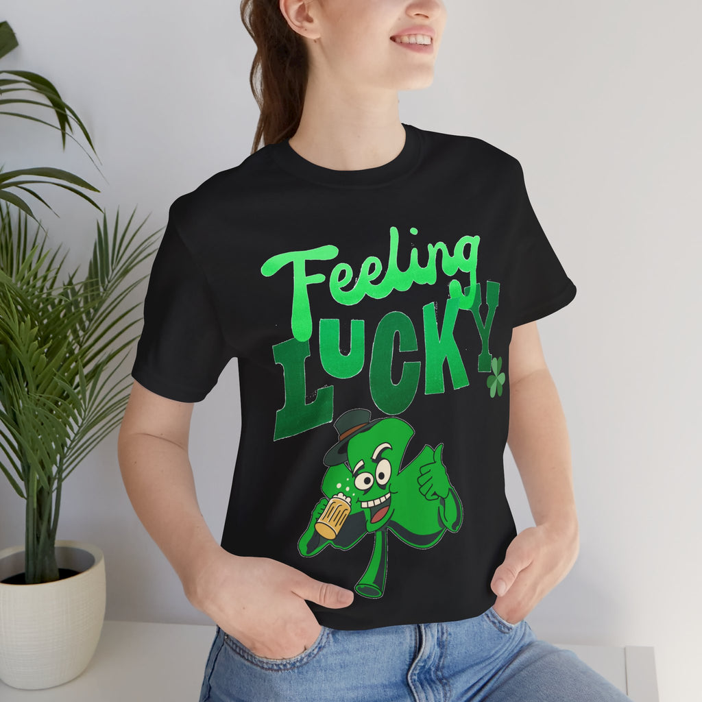 Feeling Lucky St. Patrick's Day T-Shirt — Shamrock Leprechaun Graphic Tee